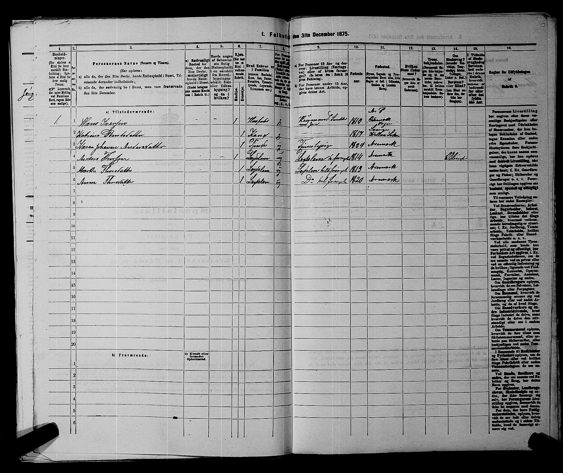 RA, Folketelling 1875 for 0118P Aremark prestegjeld, 1875, s. 184