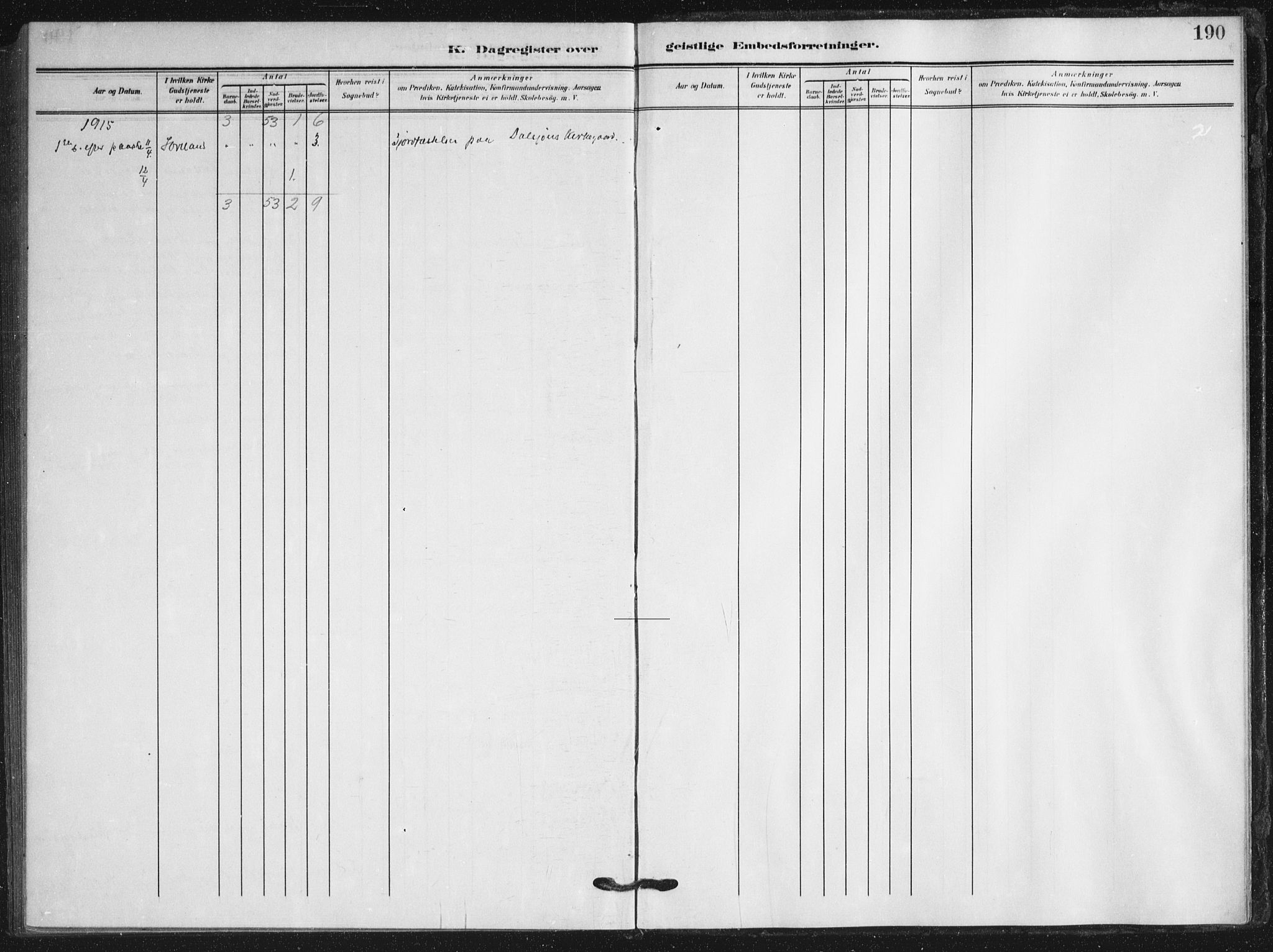 Ministerialprotokoller, klokkerbøker og fødselsregistre - Nordland, AV/SAT-A-1459/895/L1373: Ministerialbok nr. 895A08, 1905-1915, s. 190