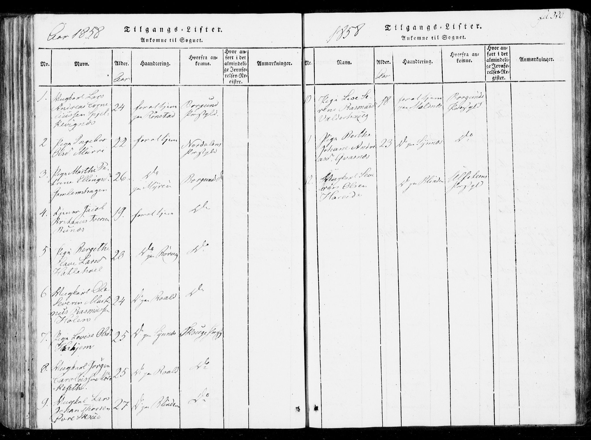 Ministerialprotokoller, klokkerbøker og fødselsregistre - Møre og Romsdal, SAT/A-1454/537/L0517: Ministerialbok nr. 537A01, 1818-1862, s. 320