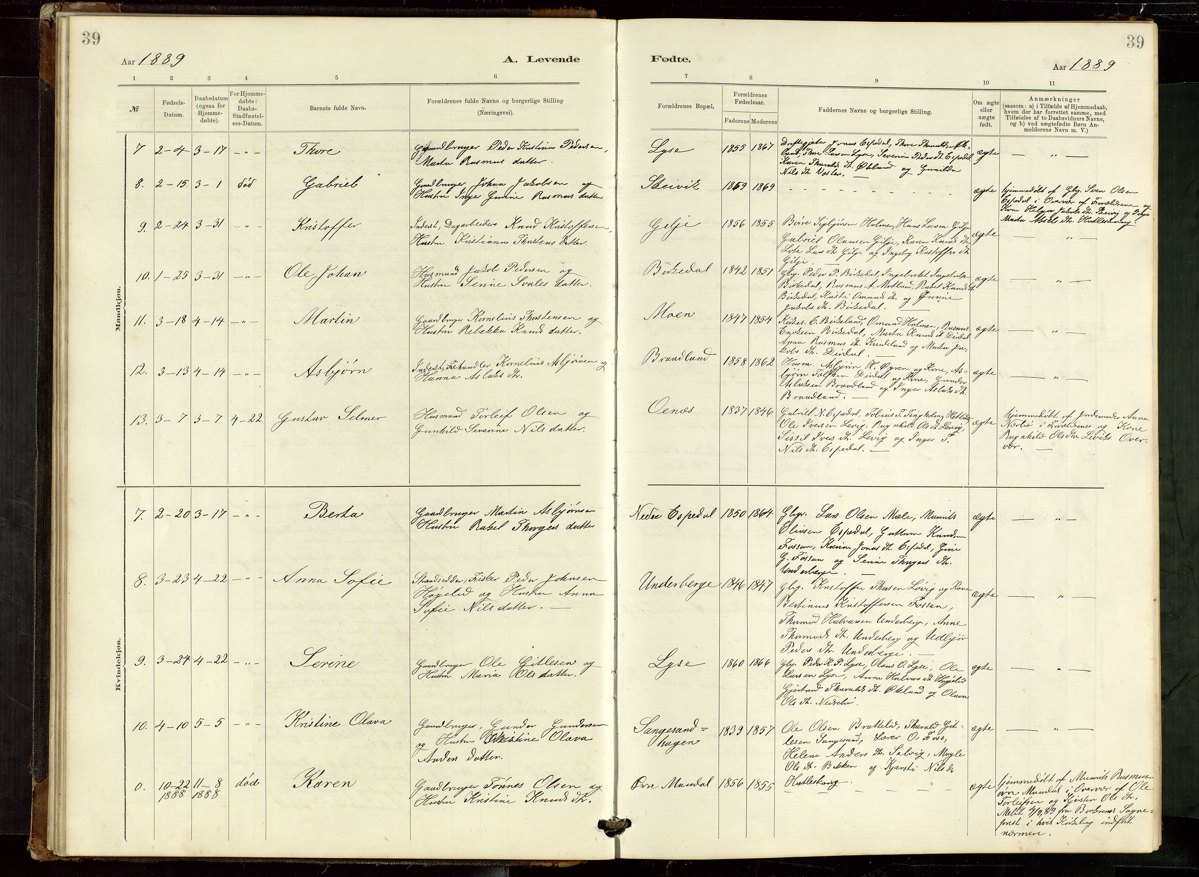 Høgsfjord sokneprestkontor, AV/SAST-A-101624/H/Ha/Hab/L0009: Klokkerbok nr. B 9, 1883-1920, s. 39