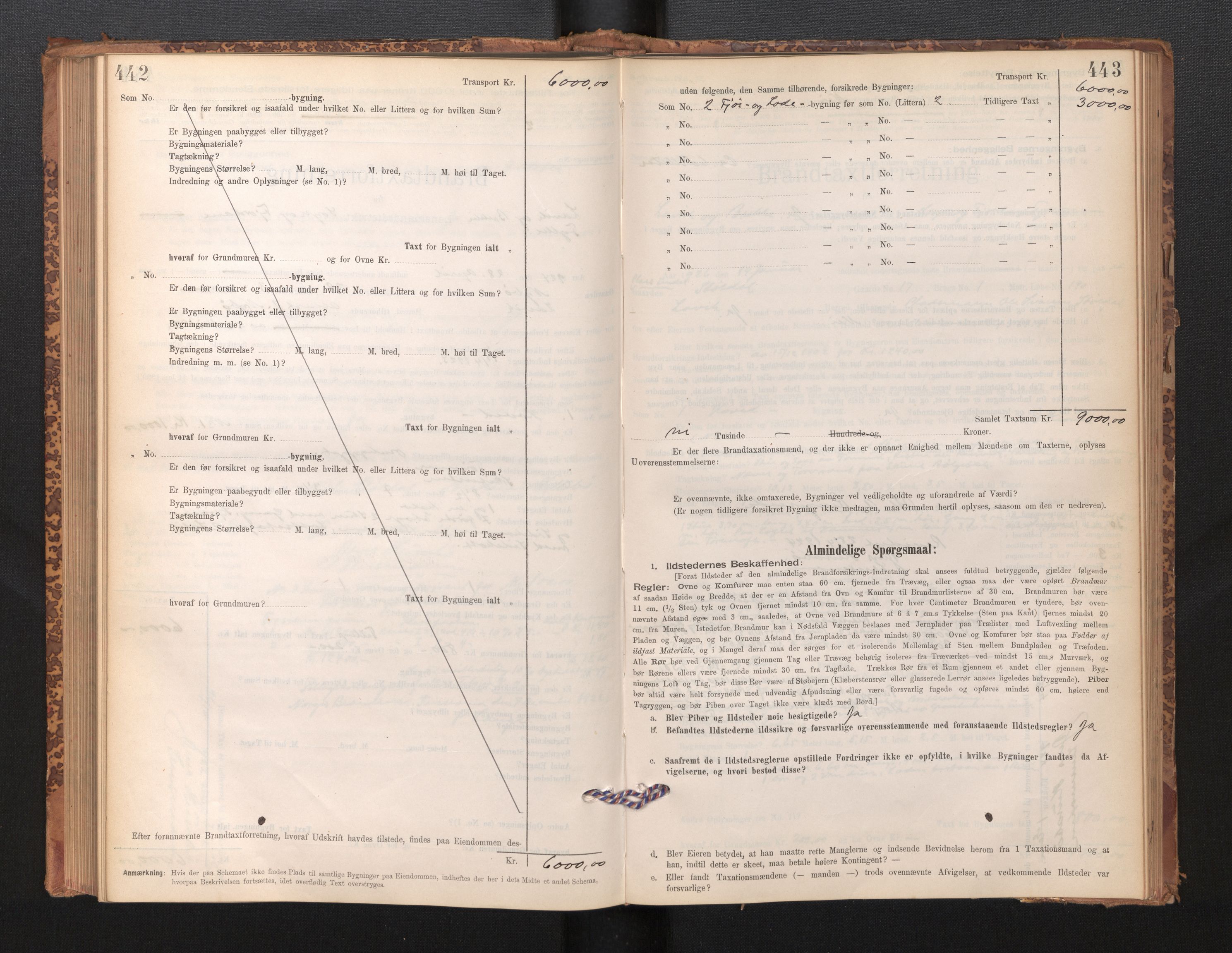 Lensmannen i Lavik, AV/SAB-A-29101/0012/L0002: Branntakstprotokoll, skjematakst, 1895-1933, s. 442-443