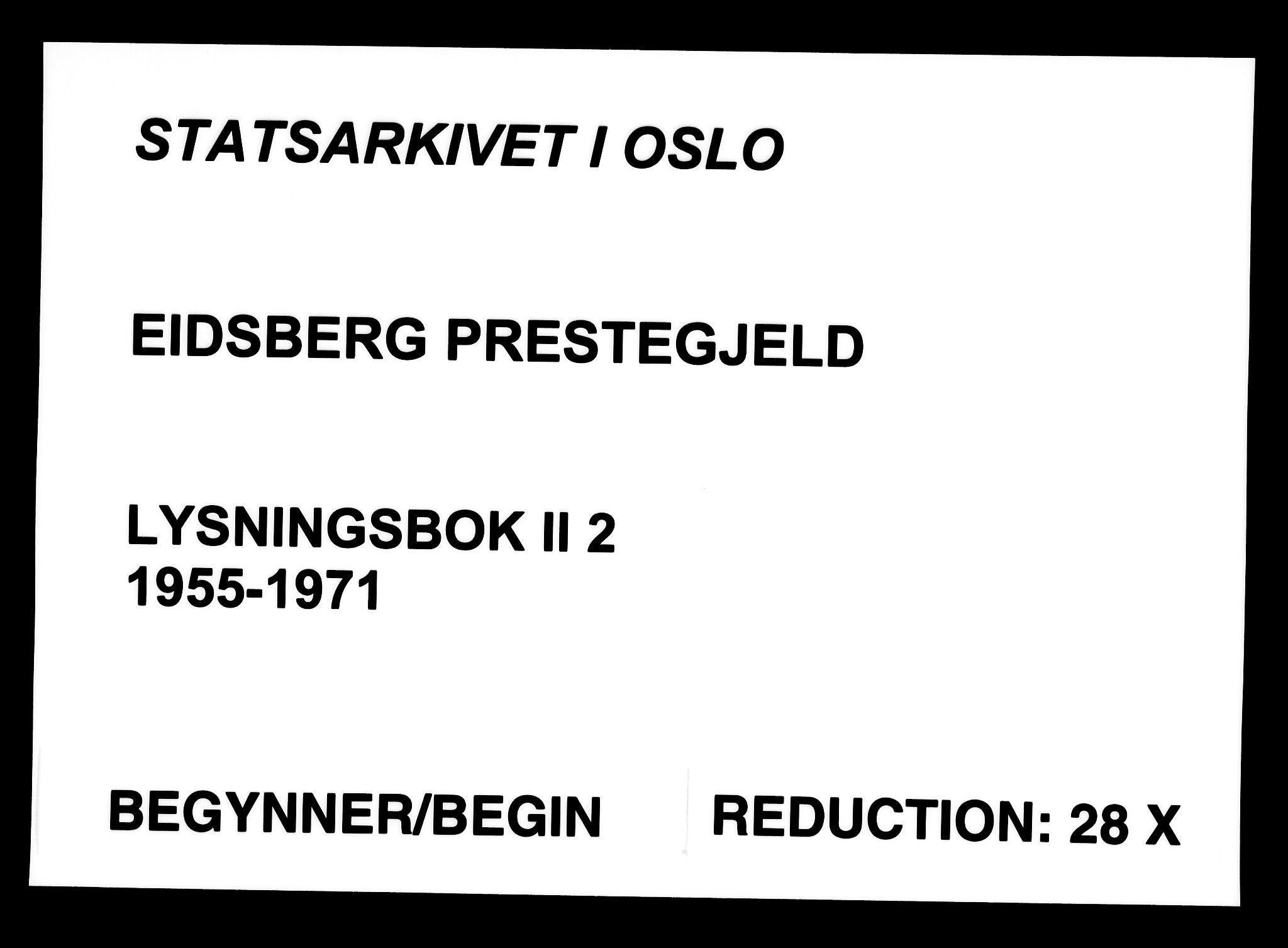 Eidsberg prestekontor Kirkebøker, AV/SAO-A-10905/H/Hb/L0002: Lysningsprotokoll nr. II 2, 1955-1971