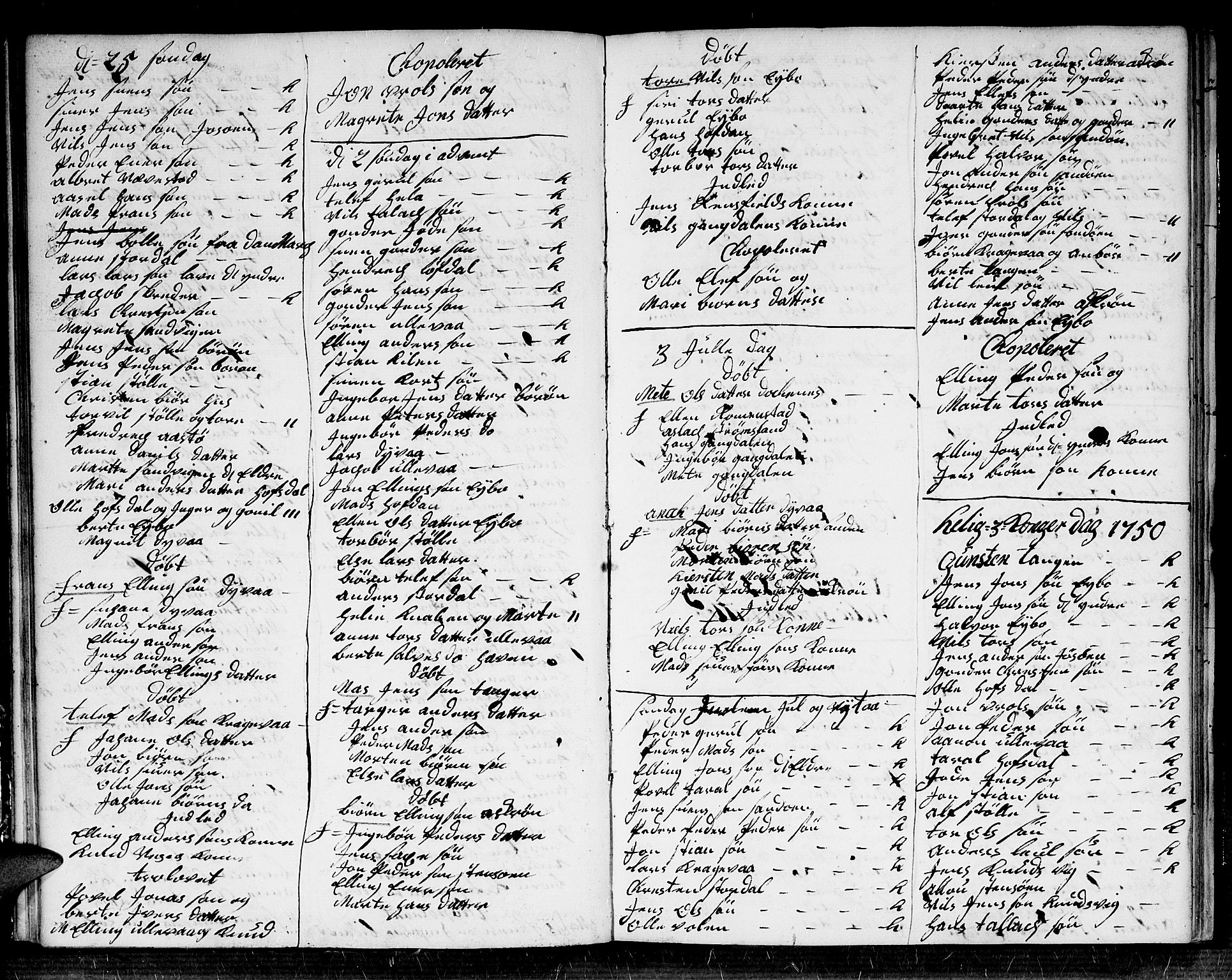 Dypvåg sokneprestkontor, AV/SAK-1111-0007/F/Fb/Fba/L0006: Klokkerbok nr. B 6, 1746-1762, s. 25