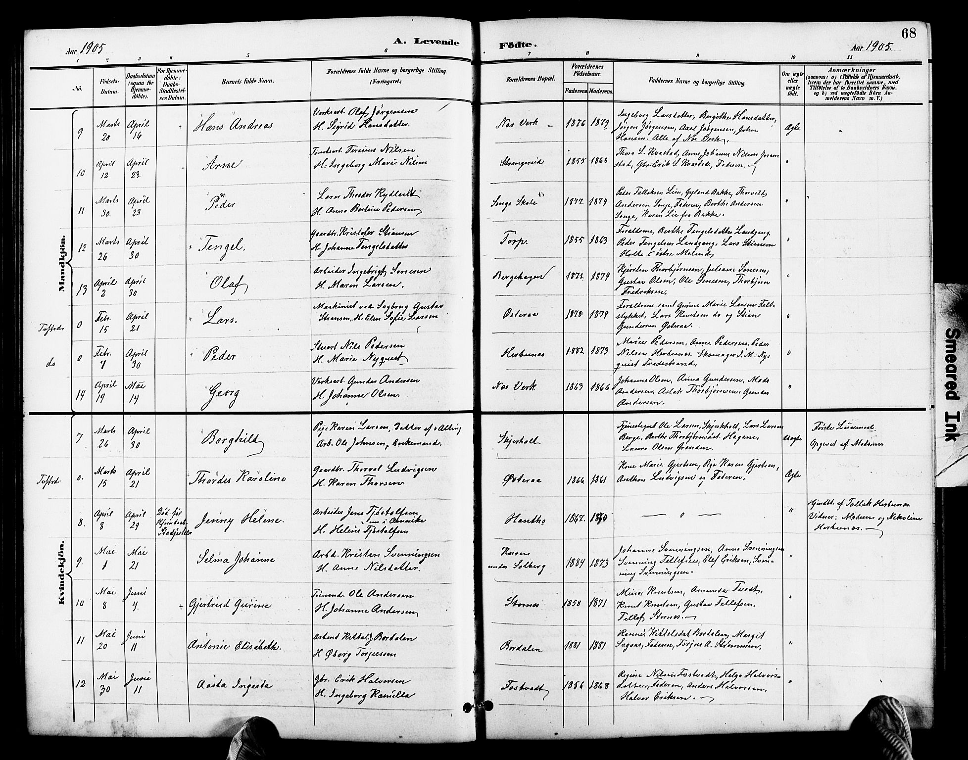Holt sokneprestkontor, AV/SAK-1111-0021/F/Fb/L0011: Klokkerbok nr. B 11, 1897-1921, s. 68