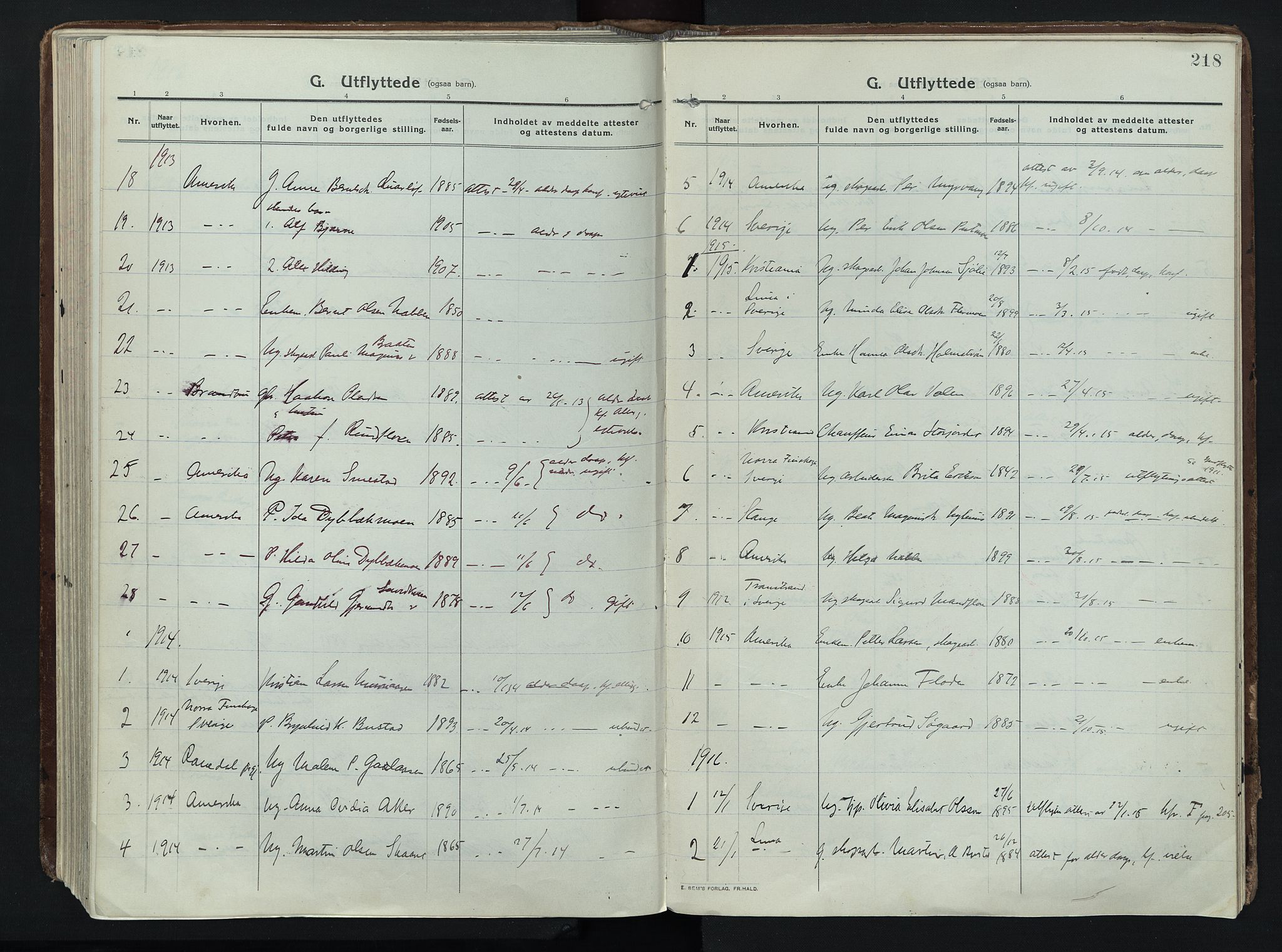 Trysil prestekontor, AV/SAH-PREST-046/H/Ha/Haa/L0014: Ministerialbok nr. 14, 1912-1923, s. 218