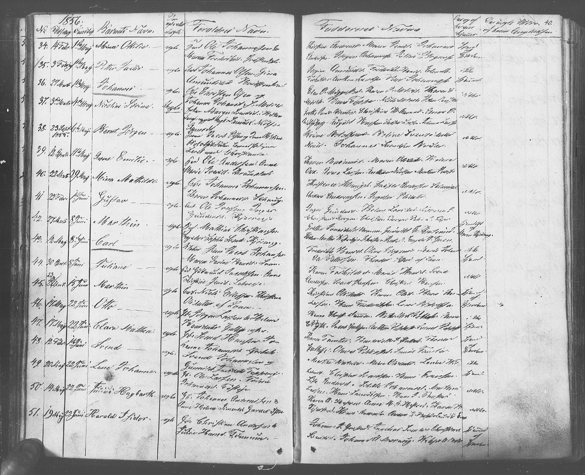Vestby prestekontor Kirkebøker, SAO/A-10893/F/Fa/L0007: Ministerialbok nr. I 7, 1850-1862, s. 40