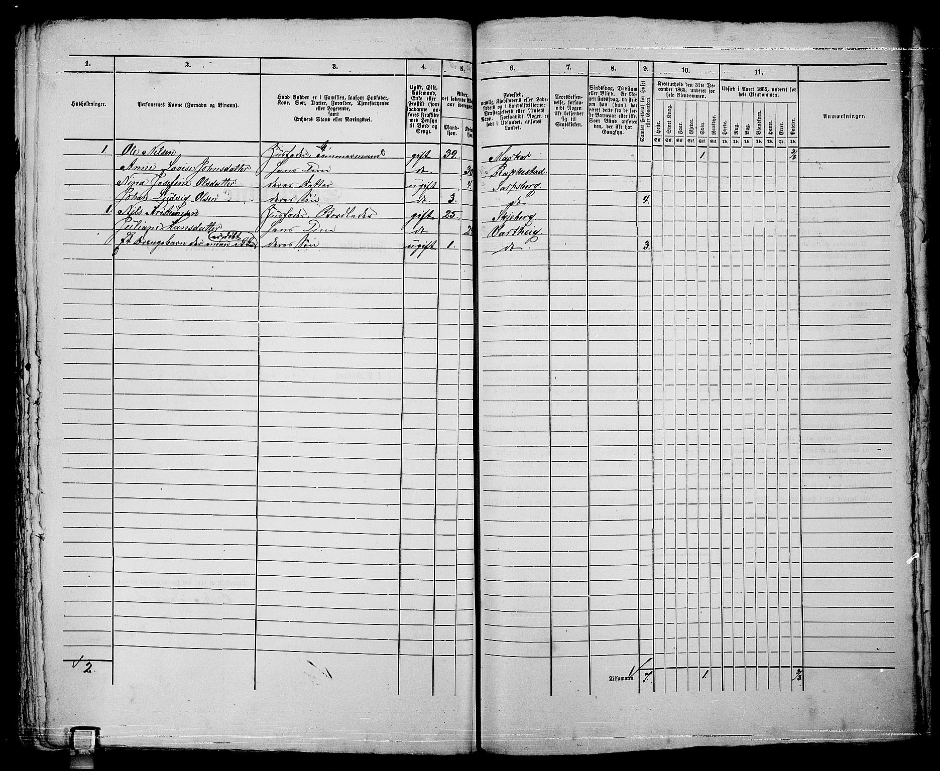 RA, Folketelling 1865 for 0102P Sarpsborg prestegjeld, 1865, s. 528