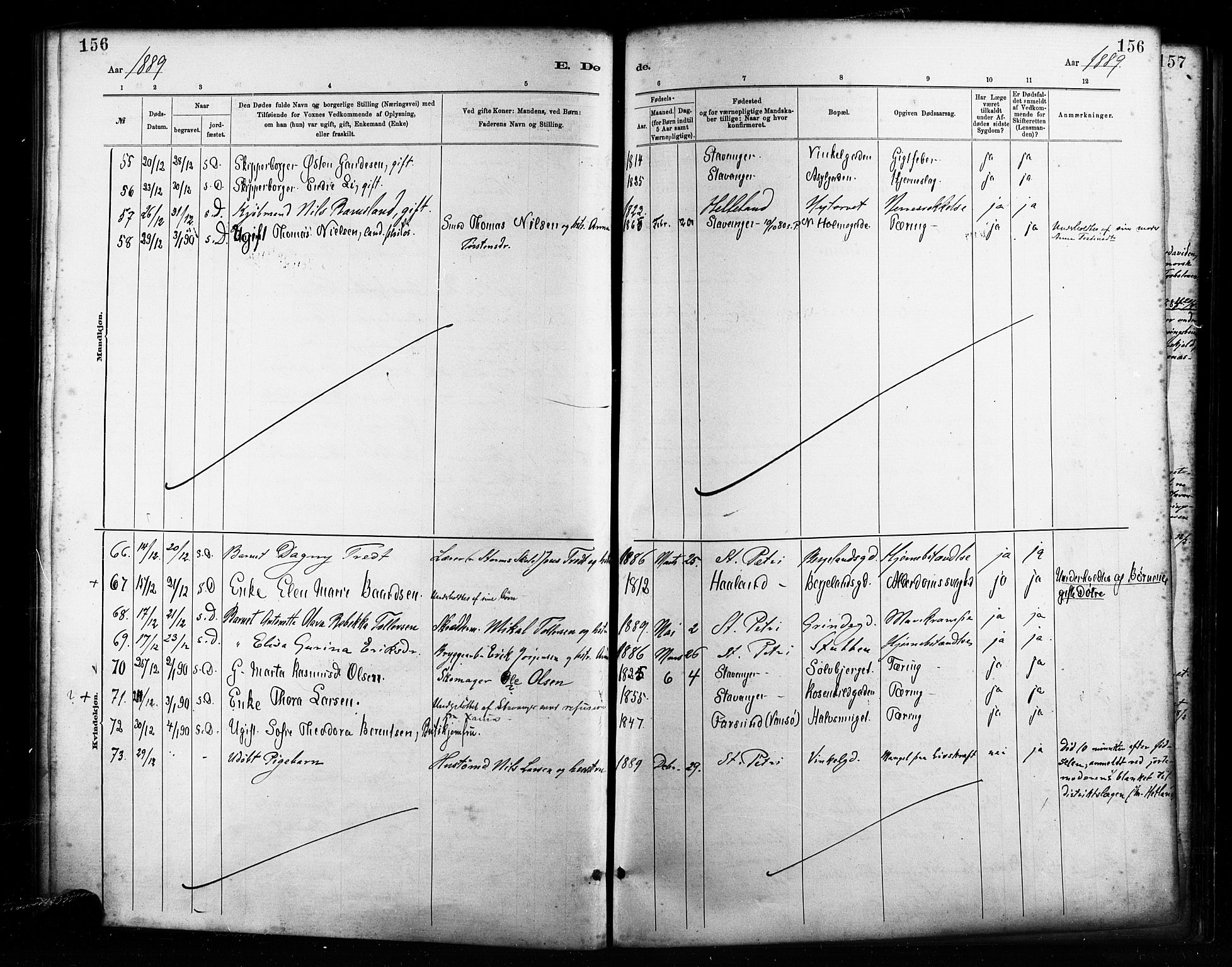 St. Petri sokneprestkontor, SAST/A-101813/001/30/30BA/L0017: Ministerialbok nr. A 17, 1879-1895, s. 156