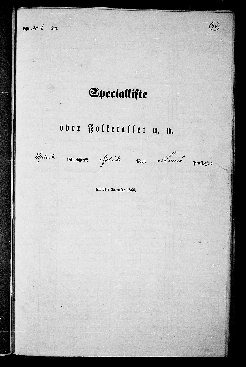 RA, Folketelling 1865 for 2018P Måsøy prestegjeld, 1865, s. 31