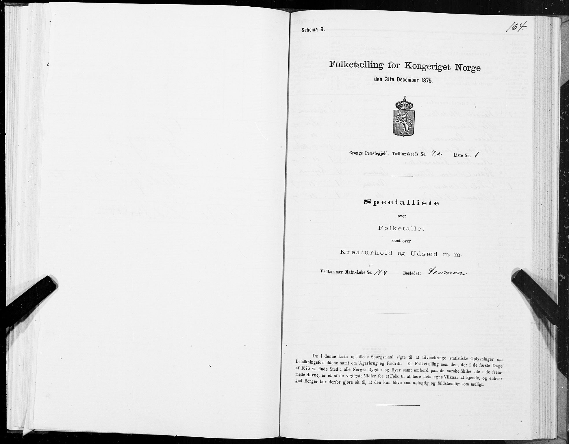 SAT, Folketelling 1875 for 1742P Grong prestegjeld, 1875, s. 4164