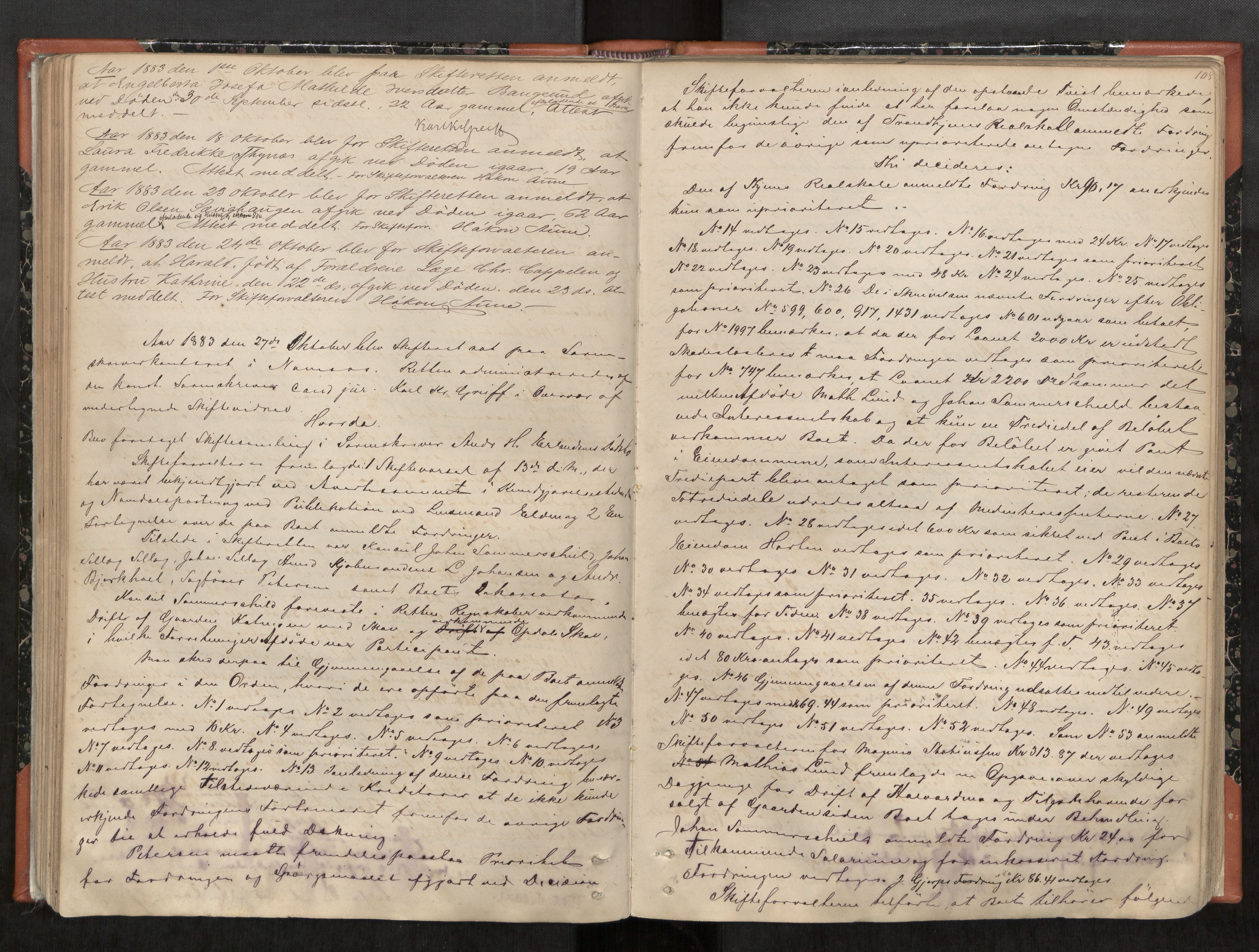 Namdal sorenskriveri, AV/SAT-A-4133/1/3/3B/L0005: Skiftebehandlingsprotokoll, 1879-1888, s. 108