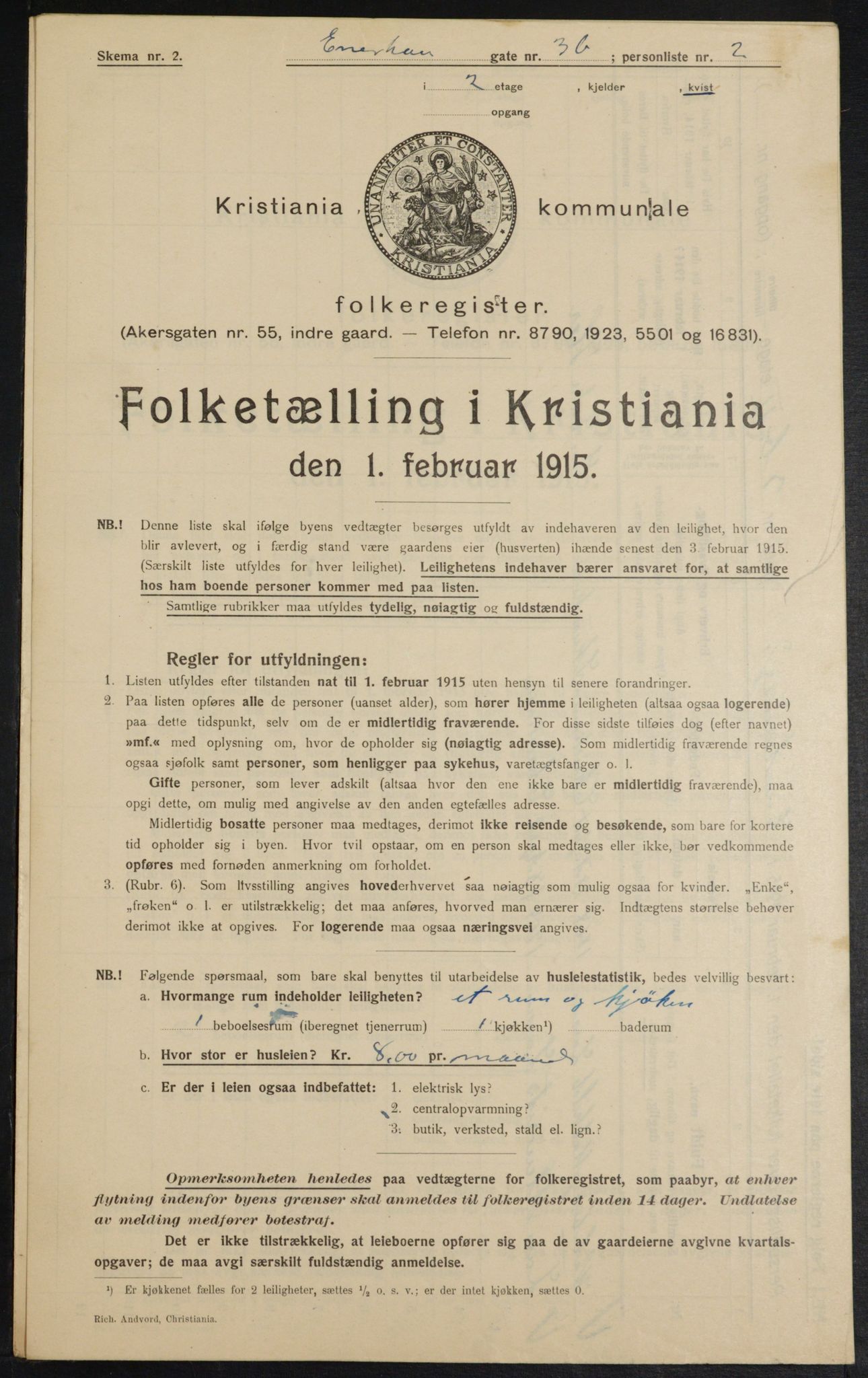 OBA, Kommunal folketelling 1.2.1915 for Kristiania, 1915, s. 21086