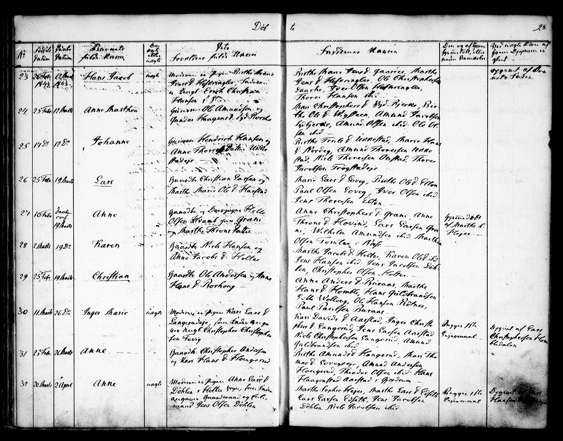 Nannestad prestekontor Kirkebøker, AV/SAO-A-10414a/F/Fa/L0010: Ministerialbok nr. I 10, 1840-1850, s. 28