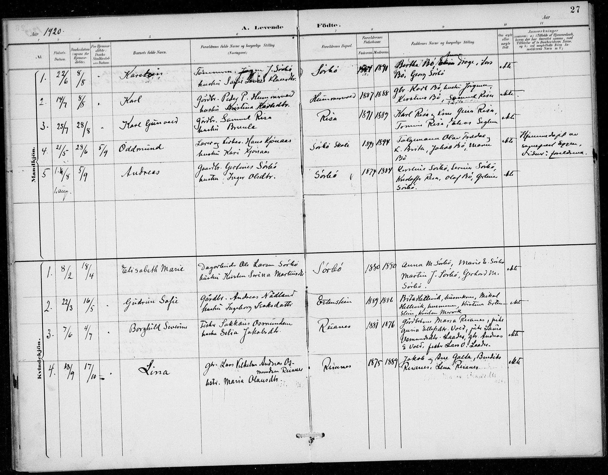 Rennesøy sokneprestkontor, AV/SAST-A -101827/H/Ha/Haa/L0016: Ministerialbok nr. A 16, 1891-1924, s. 27