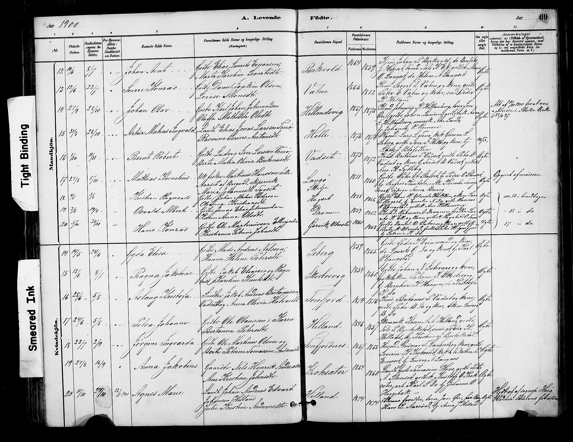 Ministerialprotokoller, klokkerbøker og fødselsregistre - Møre og Romsdal, AV/SAT-A-1454/525/L0376: Klokkerbok nr. 525C02, 1880-1902, s. 69