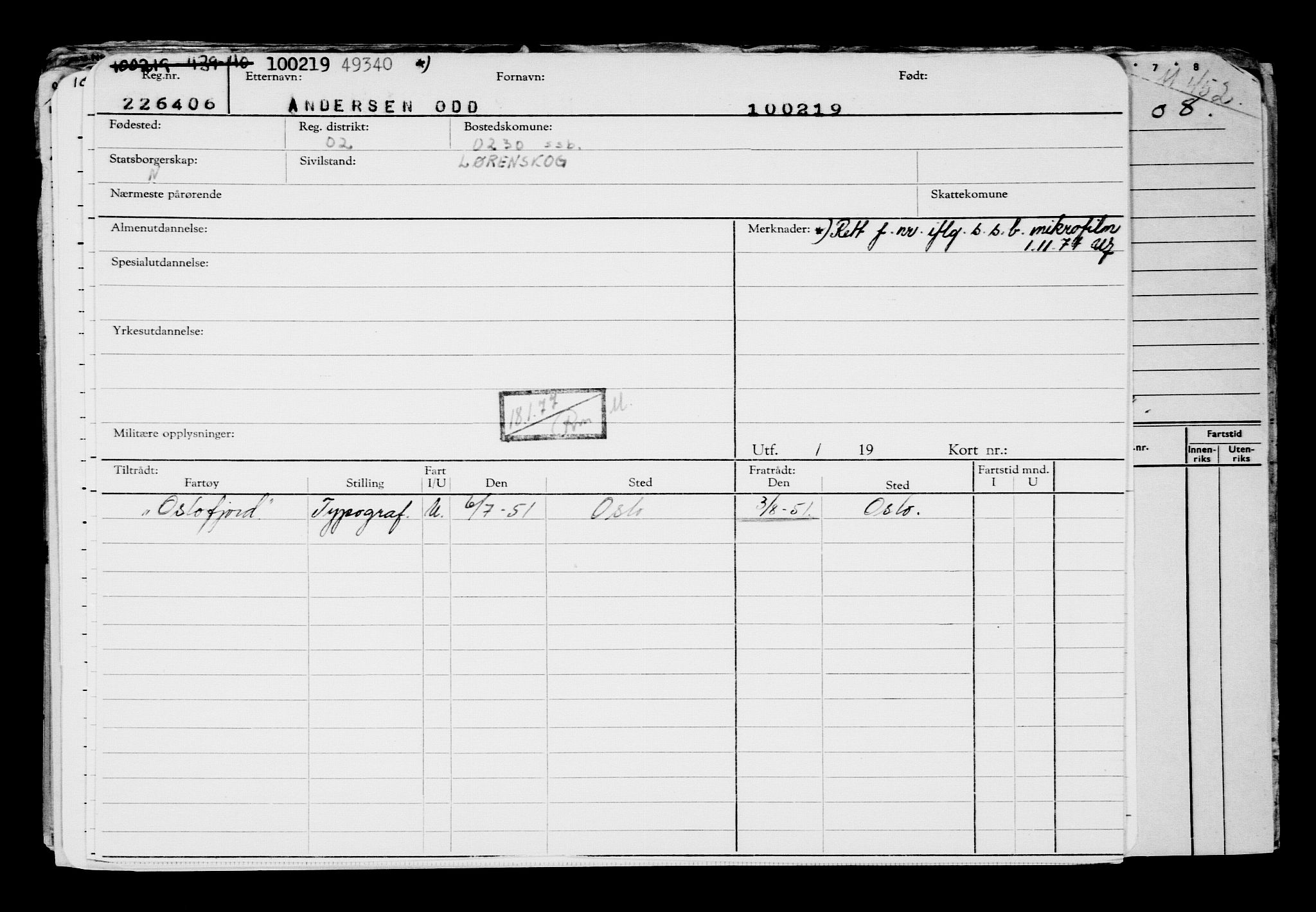 Direktoratet for sjømenn, RA/S-3545/G/Gb/L0166: Hovedkort, 1919, s. 184