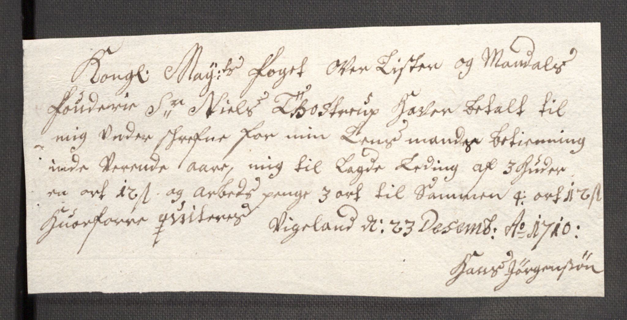 Rentekammeret inntil 1814, Reviderte regnskaper, Fogderegnskap, RA/EA-4092/R43/L2553: Fogderegnskap Lista og Mandal, 1710, s. 57