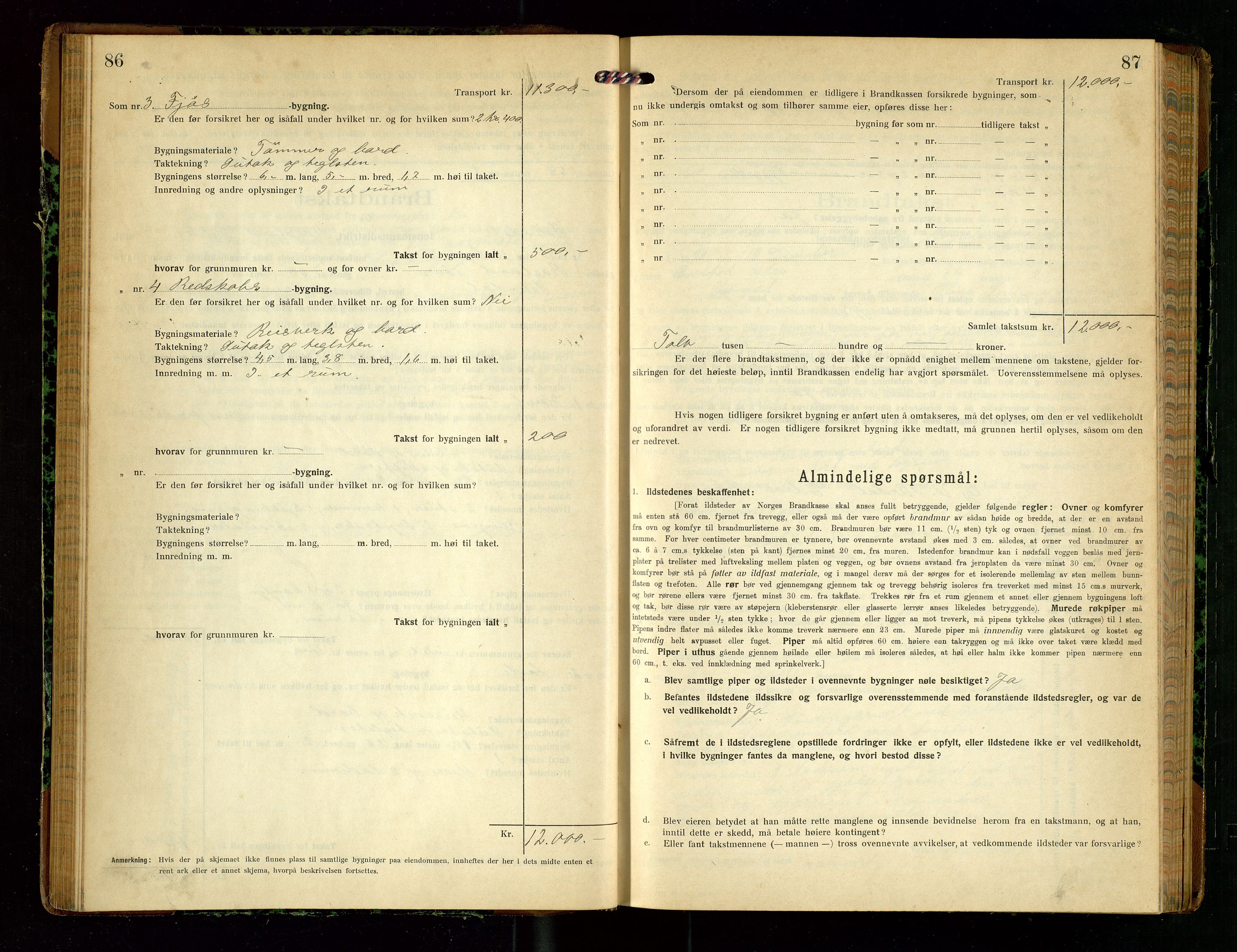 Sokndal lensmannskontor, SAST/A-100417/Gob/L0005: "Brandtakst-Protokol", 1920-1924, s. 86-87