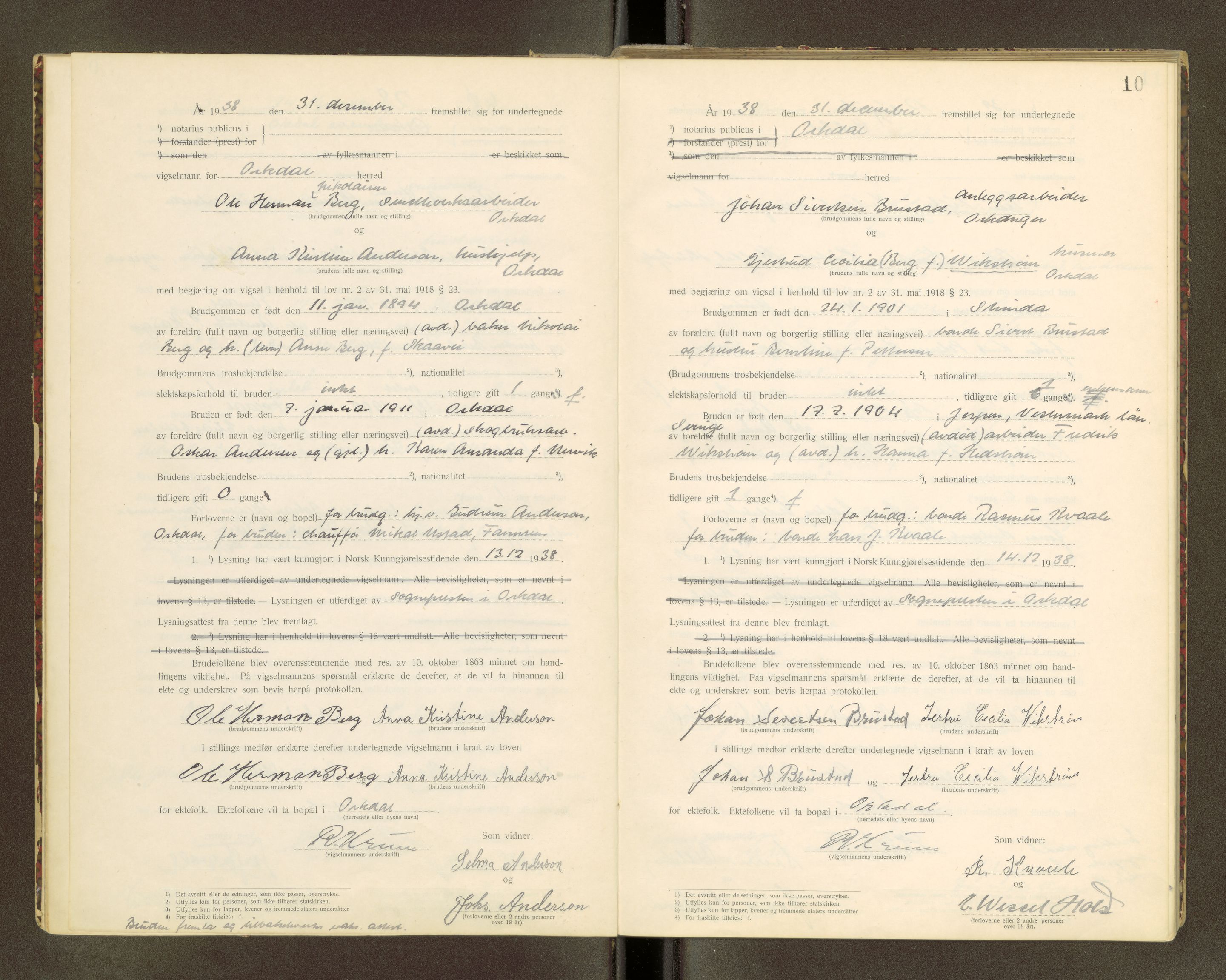 Orkdal sorenskriveri, AV/SAT-A-4169/1/6/6D/L0003: Lysingsbok, 1922-1943, s. 10