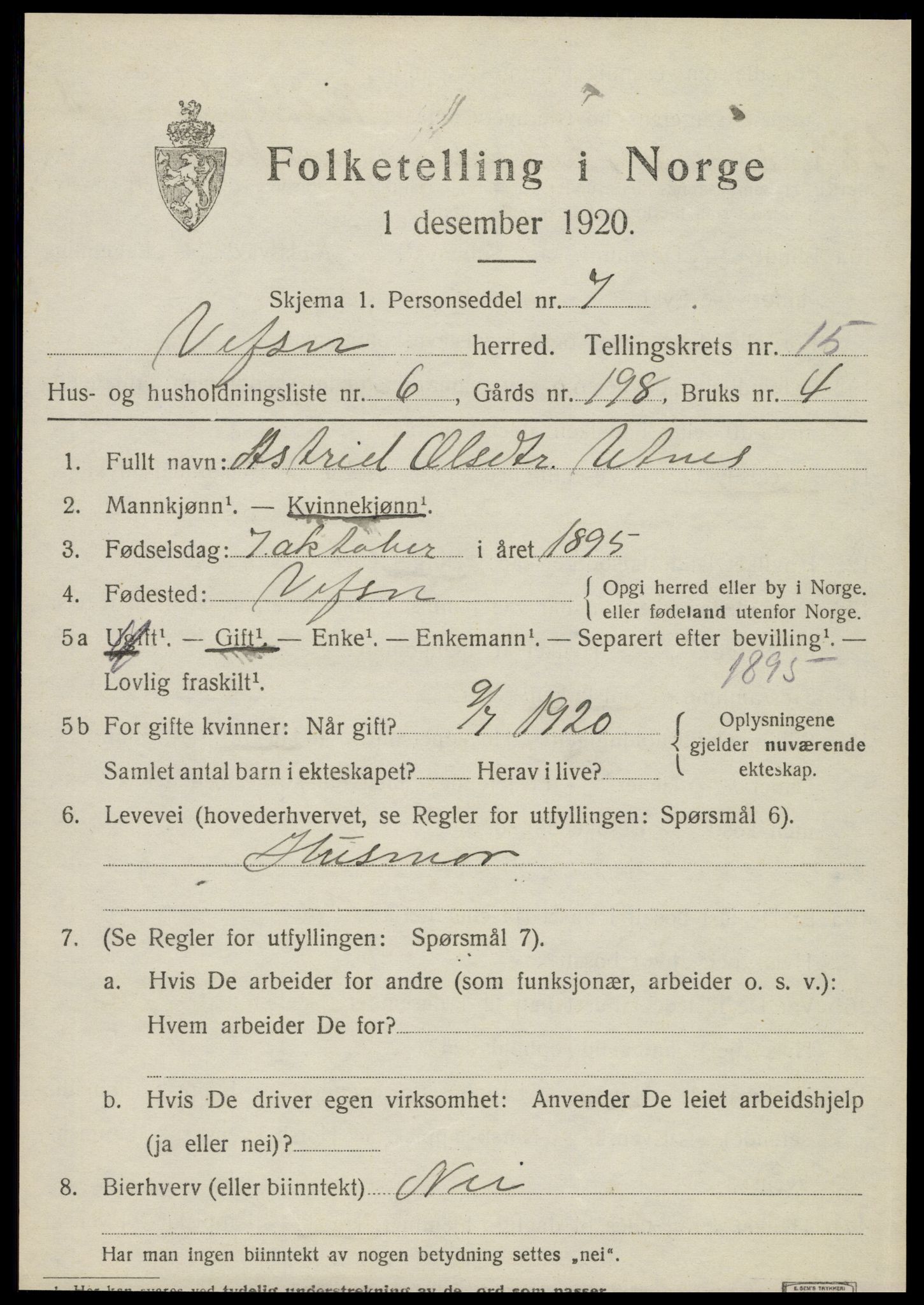 SAT, Folketelling 1920 for 1824 Vefsn herred, 1920, s. 11759