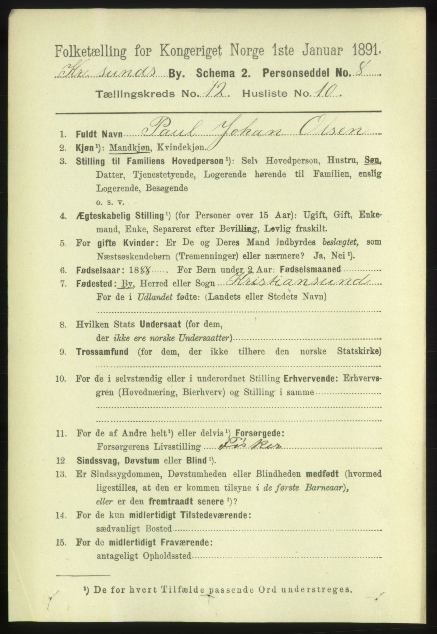 RA, Folketelling 1891 for 1503 Kristiansund kjøpstad, 1891, s. 9277