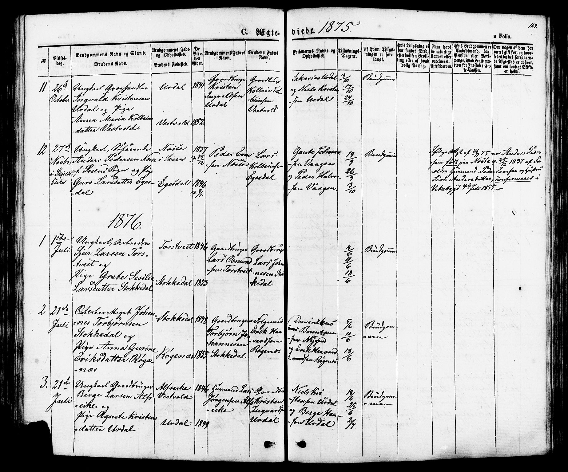 Skjold sokneprestkontor, SAST/A-101847/H/Ha/Haa/L0007: Ministerialbok nr. A 7, 1857-1882, s. 169