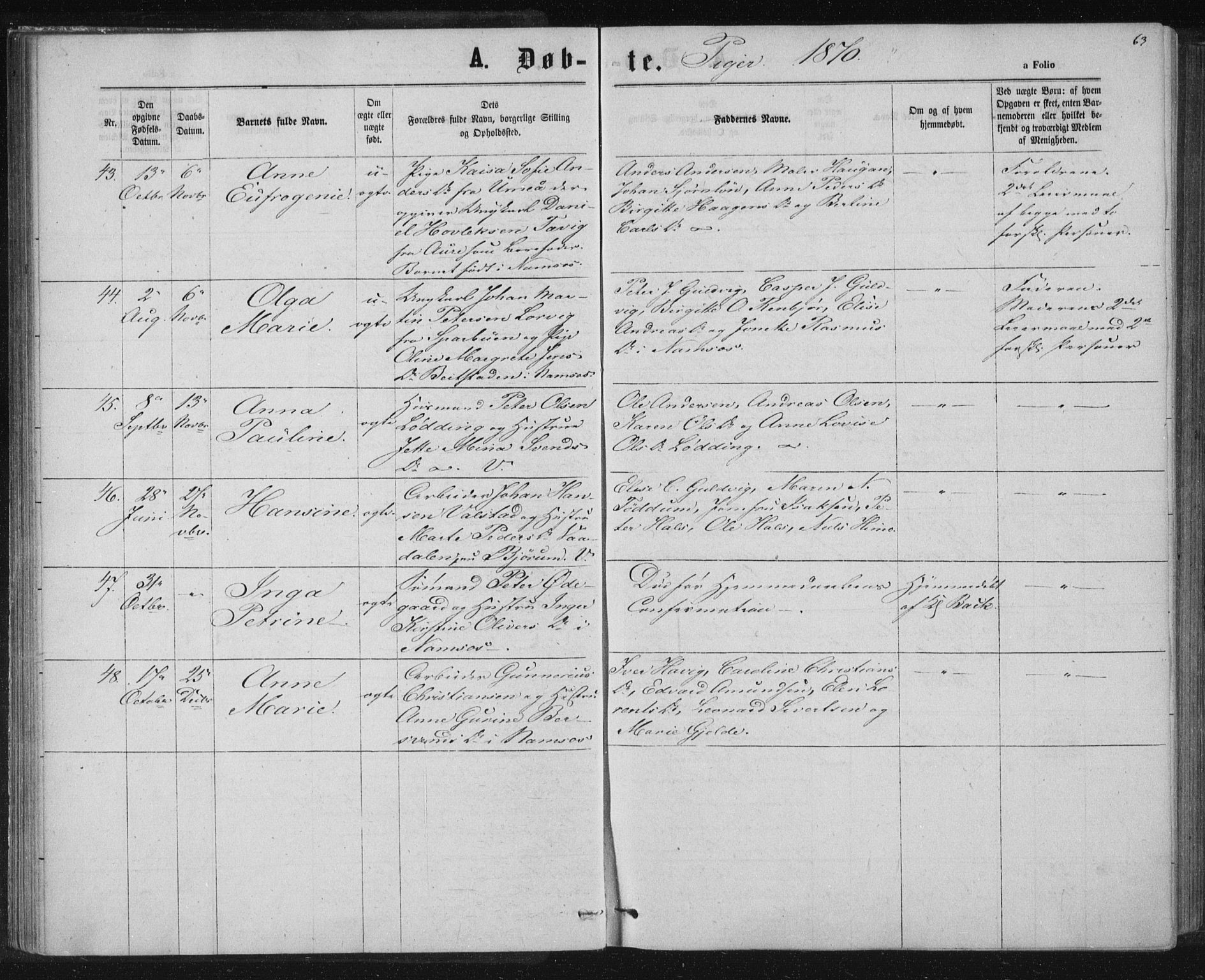 Ministerialprotokoller, klokkerbøker og fødselsregistre - Nord-Trøndelag, AV/SAT-A-1458/768/L0570: Ministerialbok nr. 768A05, 1865-1874, s. 63