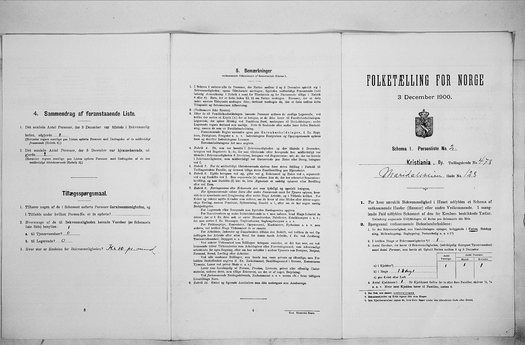 SAO, Folketelling 1900 for 0301 Kristiania kjøpstad, 1900, s. 56581