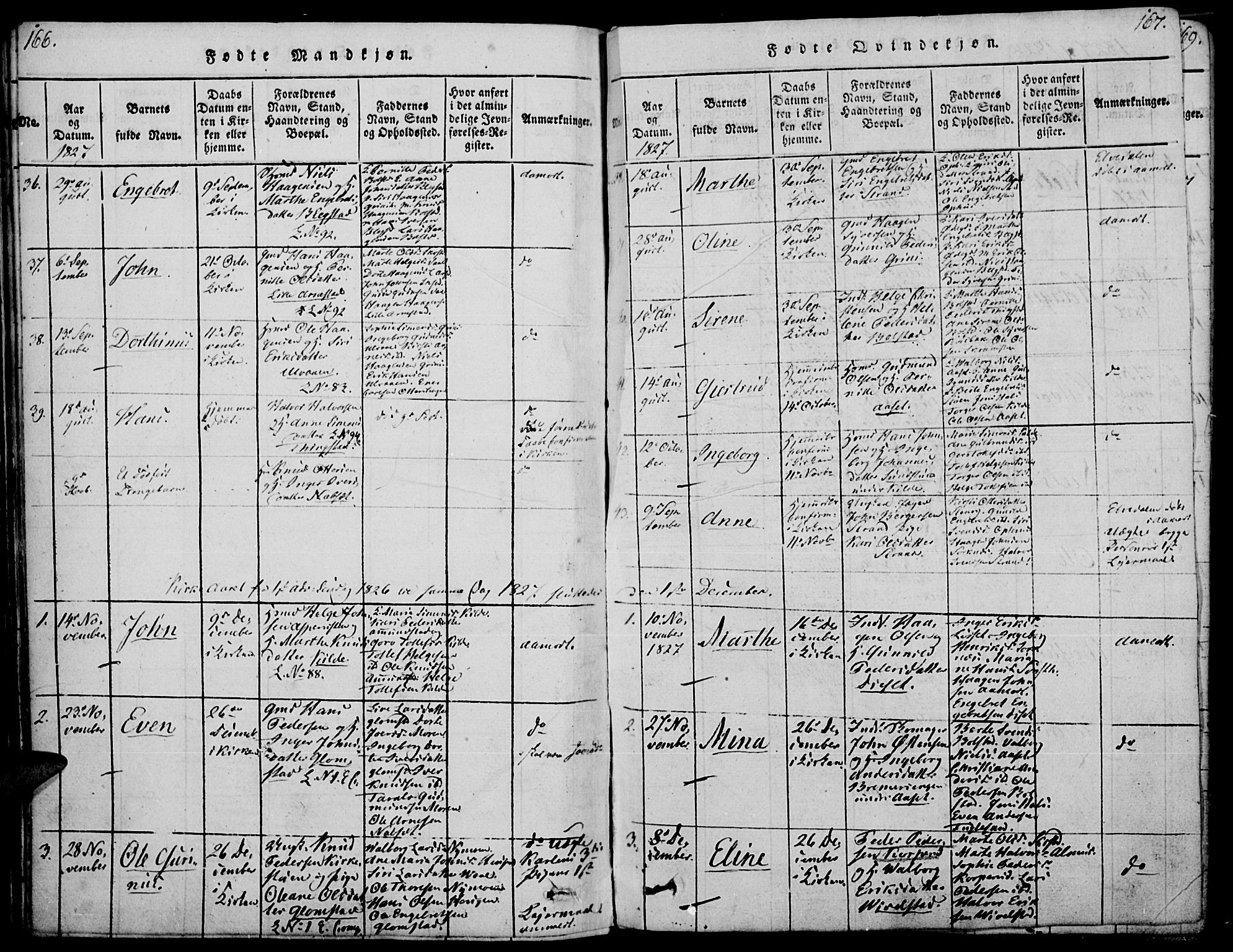 Åmot prestekontor, Hedmark, AV/SAH-PREST-056/H/Ha/Haa/L0005: Ministerialbok nr. 5, 1815-1841, s. 166-167