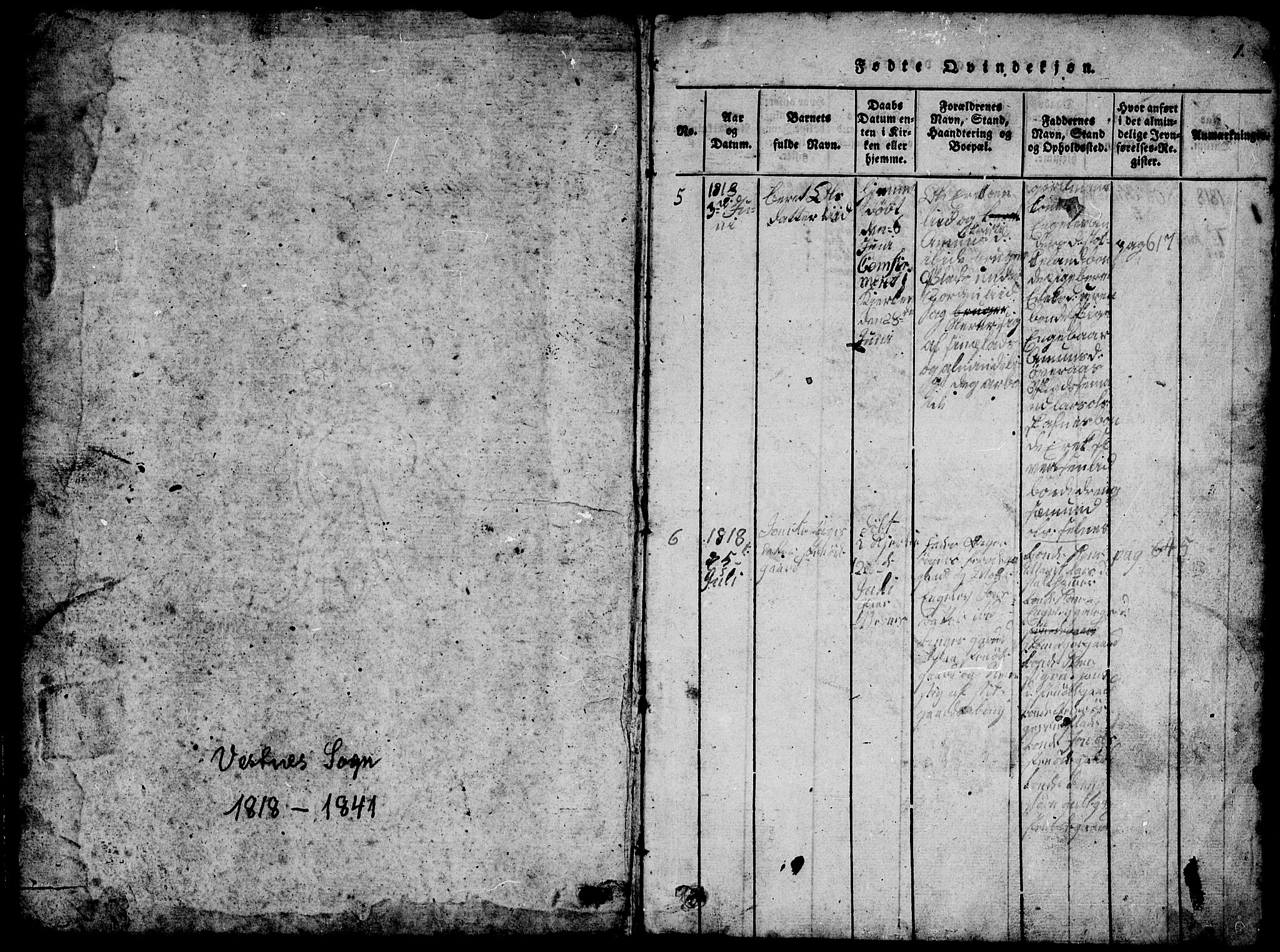 Ministerialprotokoller, klokkerbøker og fødselsregistre - Møre og Romsdal, SAT/A-1454/539/L0535: Klokkerbok nr. 539C01, 1818-1842