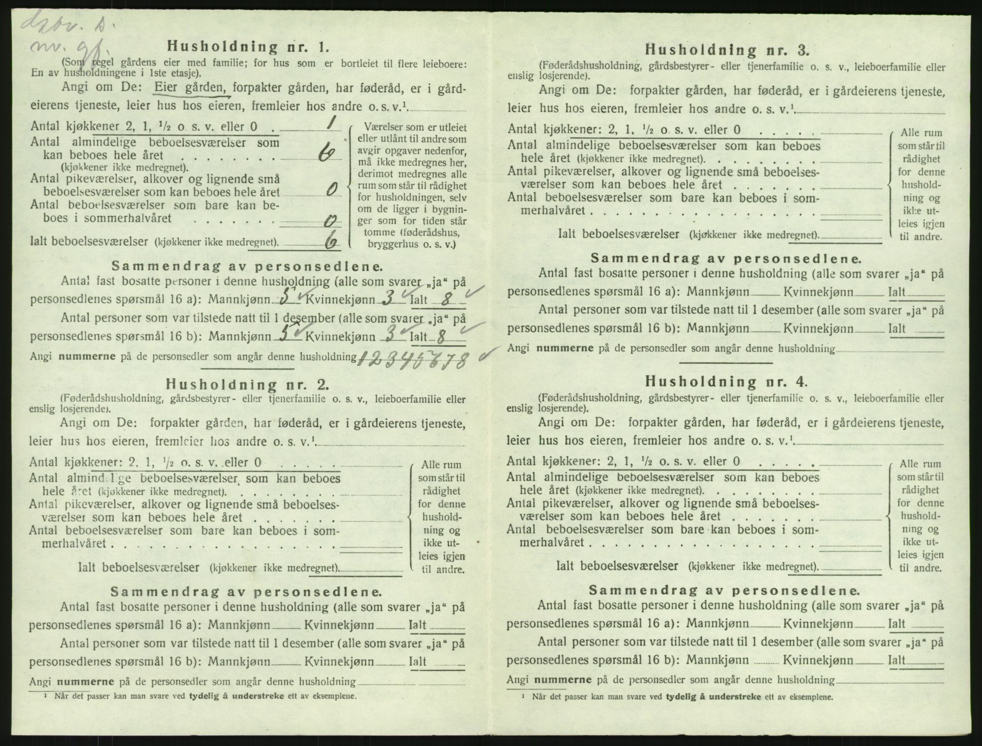 SAKO, Folketelling 1920 for 0725 Tjølling herred, 1920, s. 1048