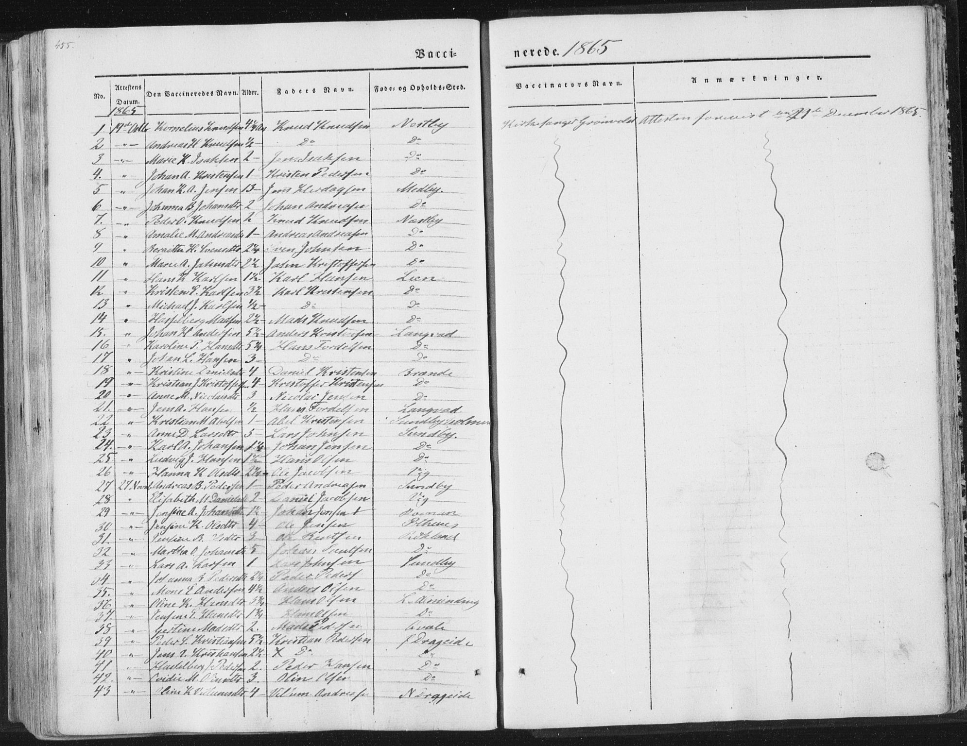 Ministerialprotokoller, klokkerbøker og fødselsregistre - Nordland, SAT/A-1459/847/L0667: Ministerialbok nr. 847A07, 1842-1871, s. 455