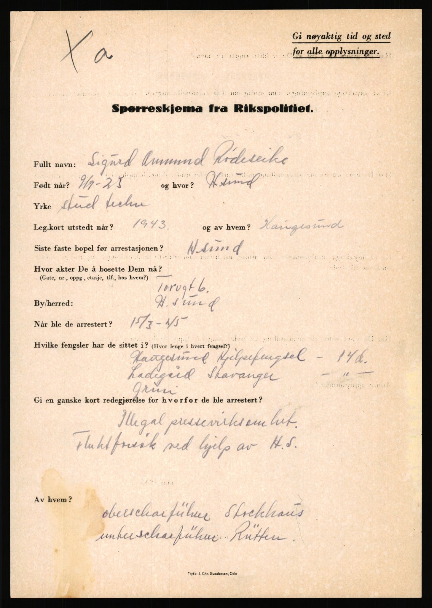 Rikspolitisjefen, AV/RA-S-1560/L/L0014: Pettersen, Aksel - Savosnick, Ernst, 1940-1945, s. 920