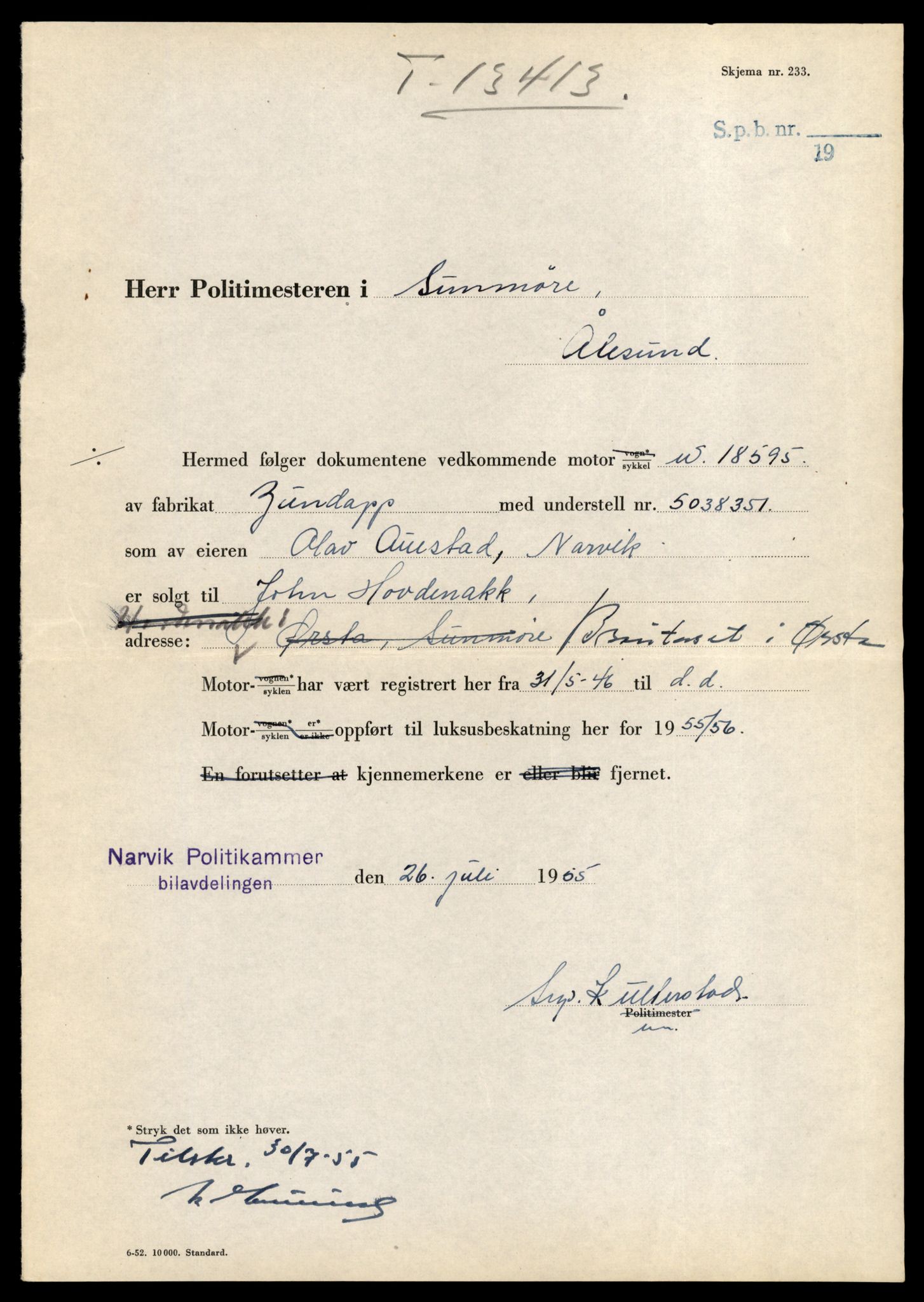Møre og Romsdal vegkontor - Ålesund trafikkstasjon, AV/SAT-A-4099/F/Fe/L0039: Registreringskort for kjøretøy T 13361 - T 13530, 1927-1998, s. 887