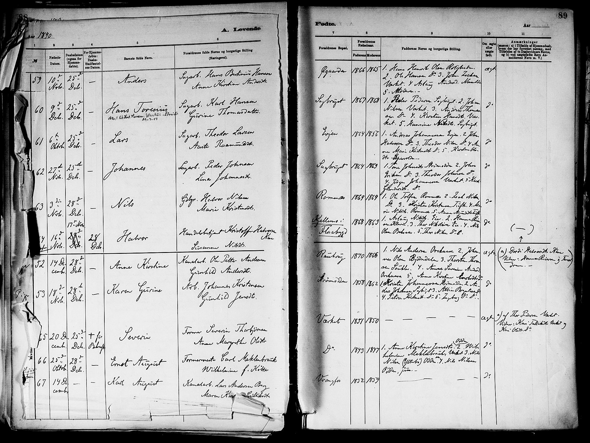 Holla kirkebøker, AV/SAKO-A-272/F/Fa/L0008: Ministerialbok nr. 8, 1882-1897, s. 89