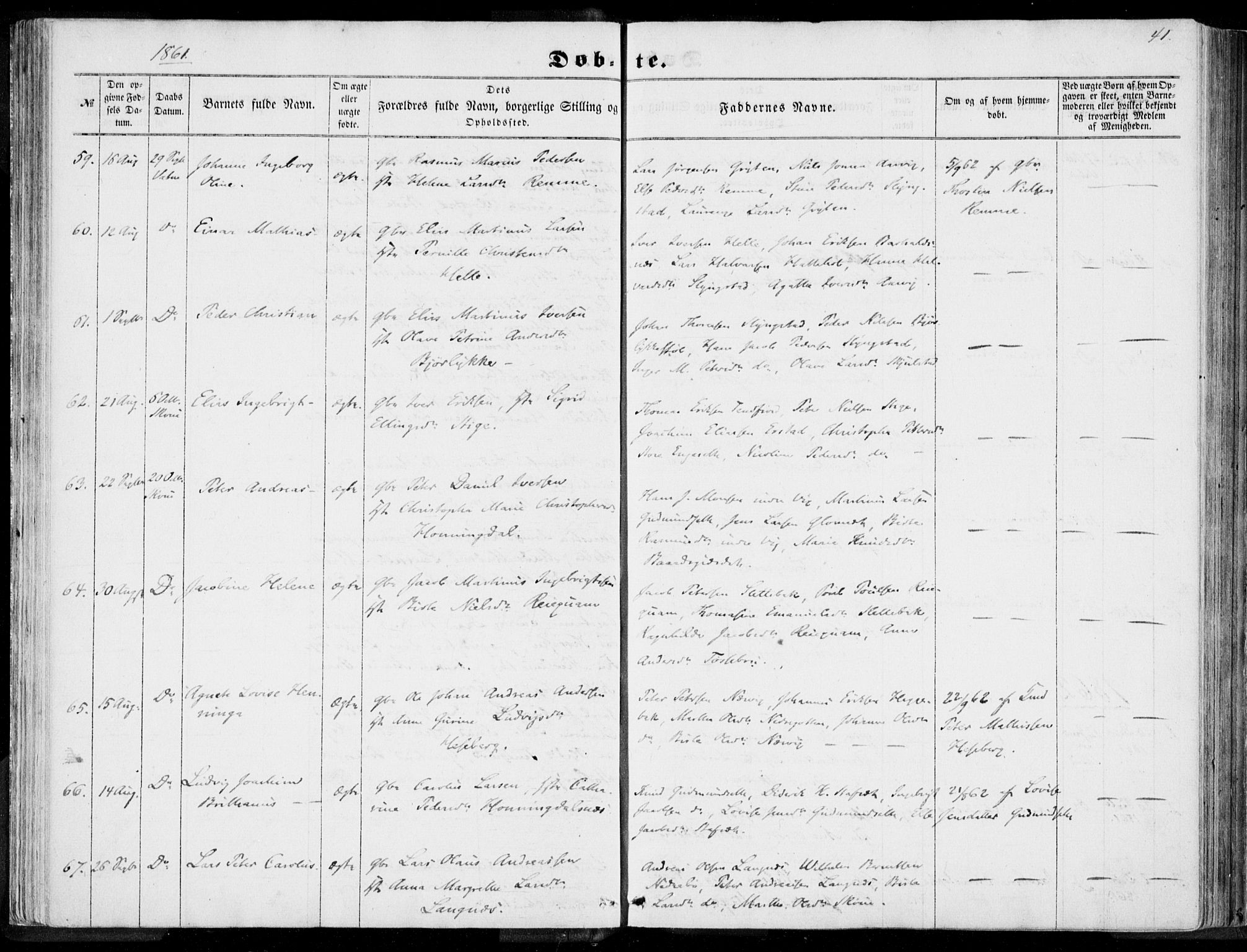 Ministerialprotokoller, klokkerbøker og fødselsregistre - Møre og Romsdal, SAT/A-1454/524/L0354: Ministerialbok nr. 524A06, 1857-1863, s. 41