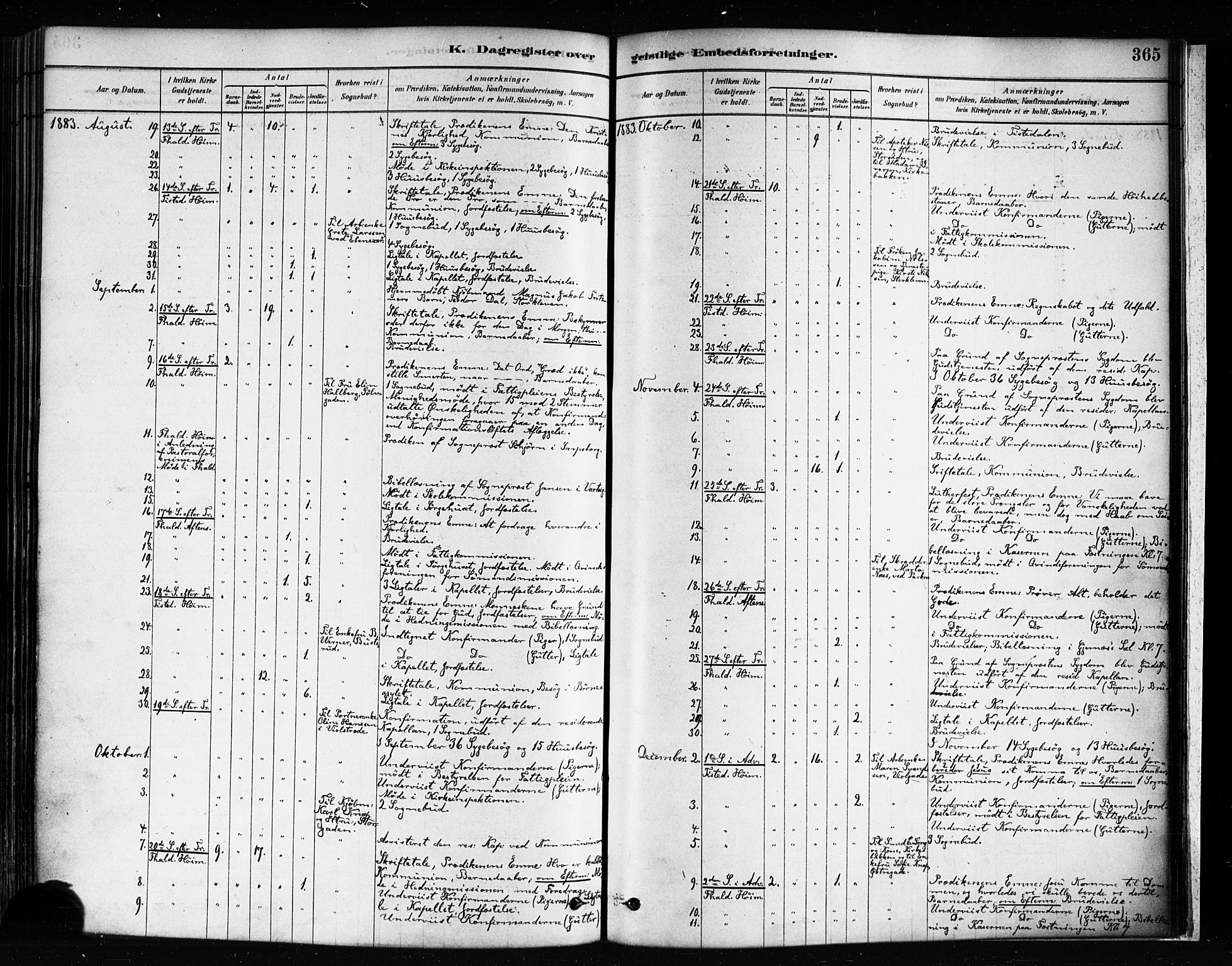 Halden prestekontor Kirkebøker, AV/SAO-A-10909/F/Fa/L0012: Ministerialbok nr. I 12, 1878-1889, s. 365