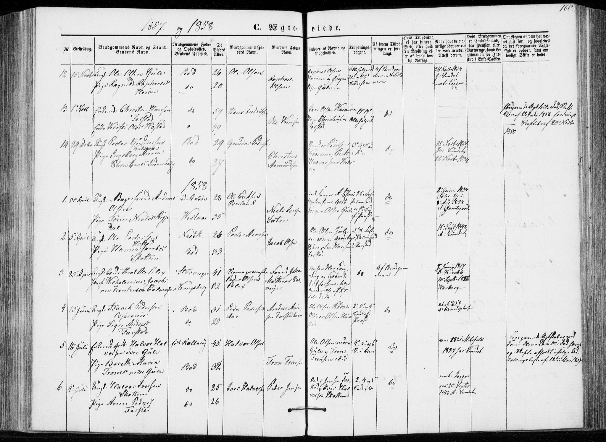 Ministerialprotokoller, klokkerbøker og fødselsregistre - Møre og Romsdal, AV/SAT-A-1454/566/L0767: Ministerialbok nr. 566A06, 1852-1868, s. 160