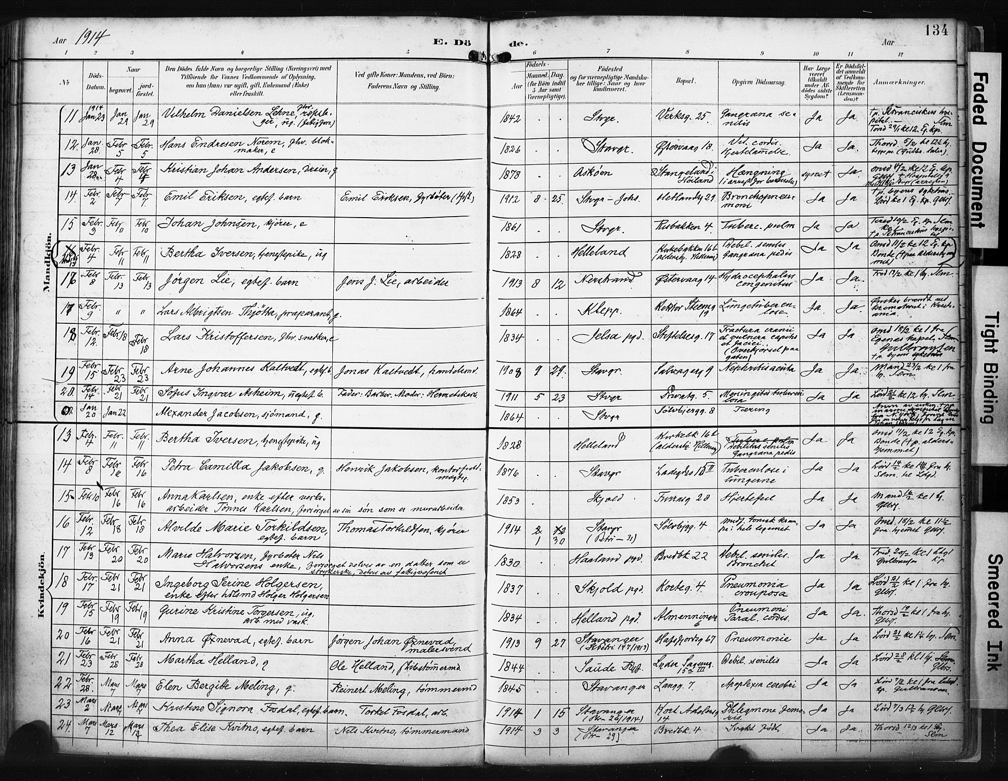 St. Petri sokneprestkontor, AV/SAST-A-101813/001/30/30BA/L0022: Ministerialbok nr. A 22, 1895-1919, s. 134