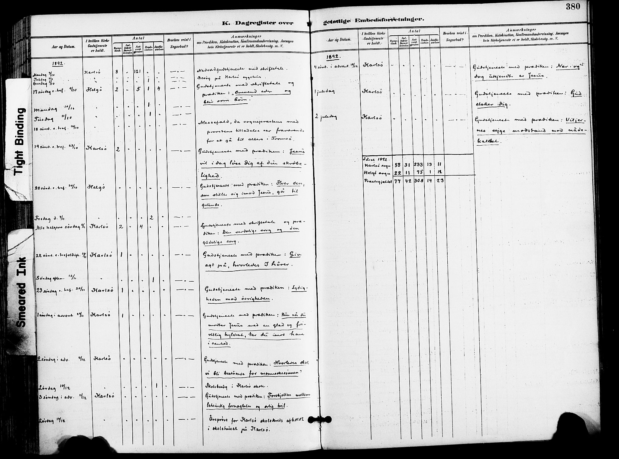 Karlsøy sokneprestembete, AV/SATØ-S-1299/H/Ha/Haa/L0007kirke: Ministerialbok nr. 7, 1891-1902, s. 380