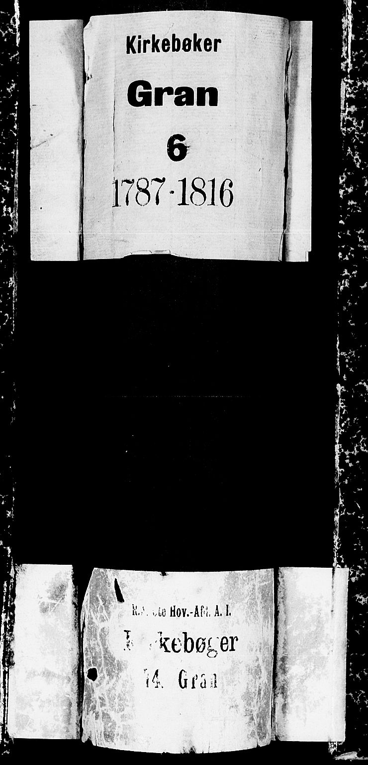 Gran prestekontor, AV/SAH-PREST-112/H/Ha/Haa/L0006: Ministerialbok nr. 6, 1787-1824