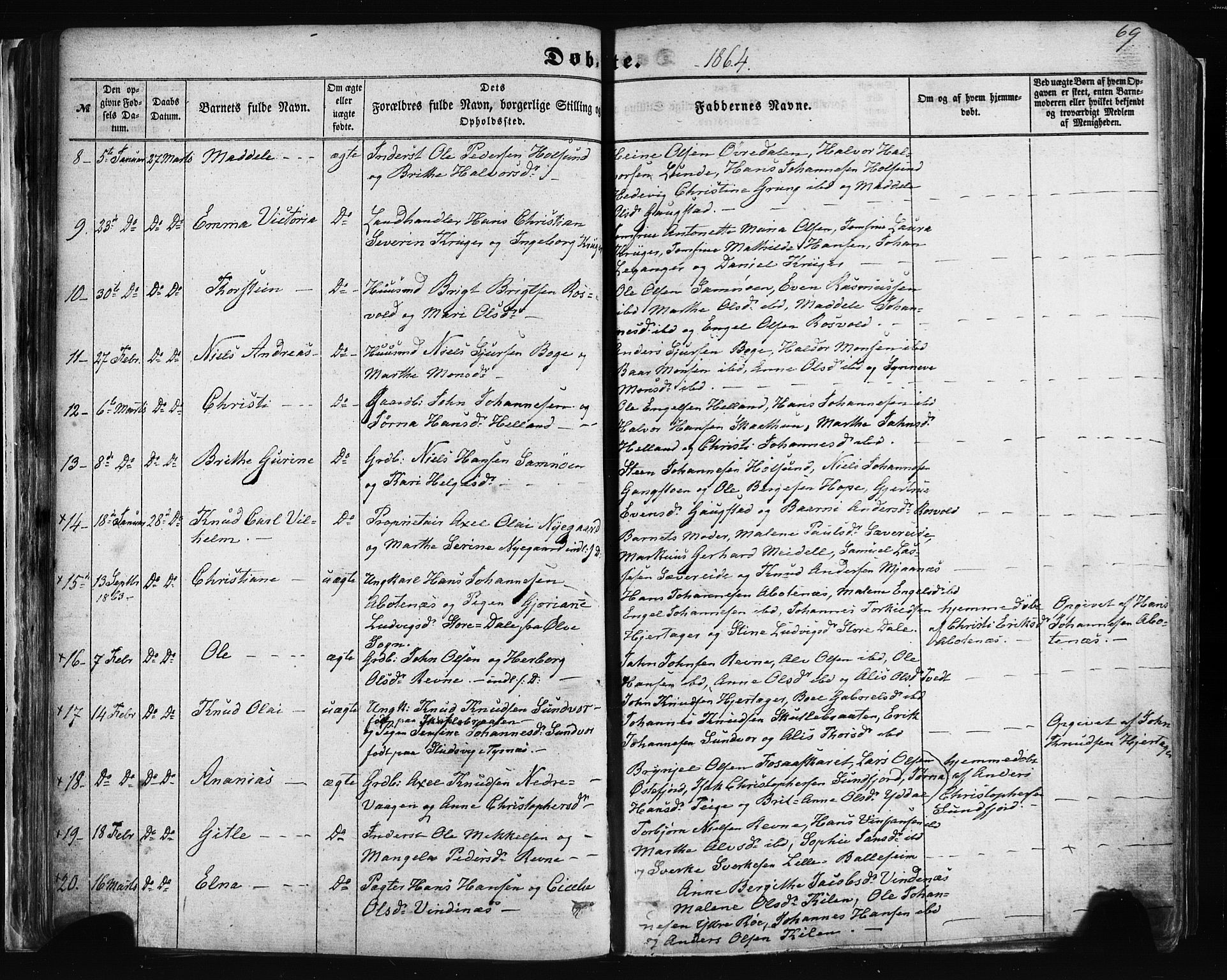 Fusa sokneprestembete, AV/SAB-A-75401/H/Haa: Ministerialbok nr. A 1I, 1855-1879, s. 69