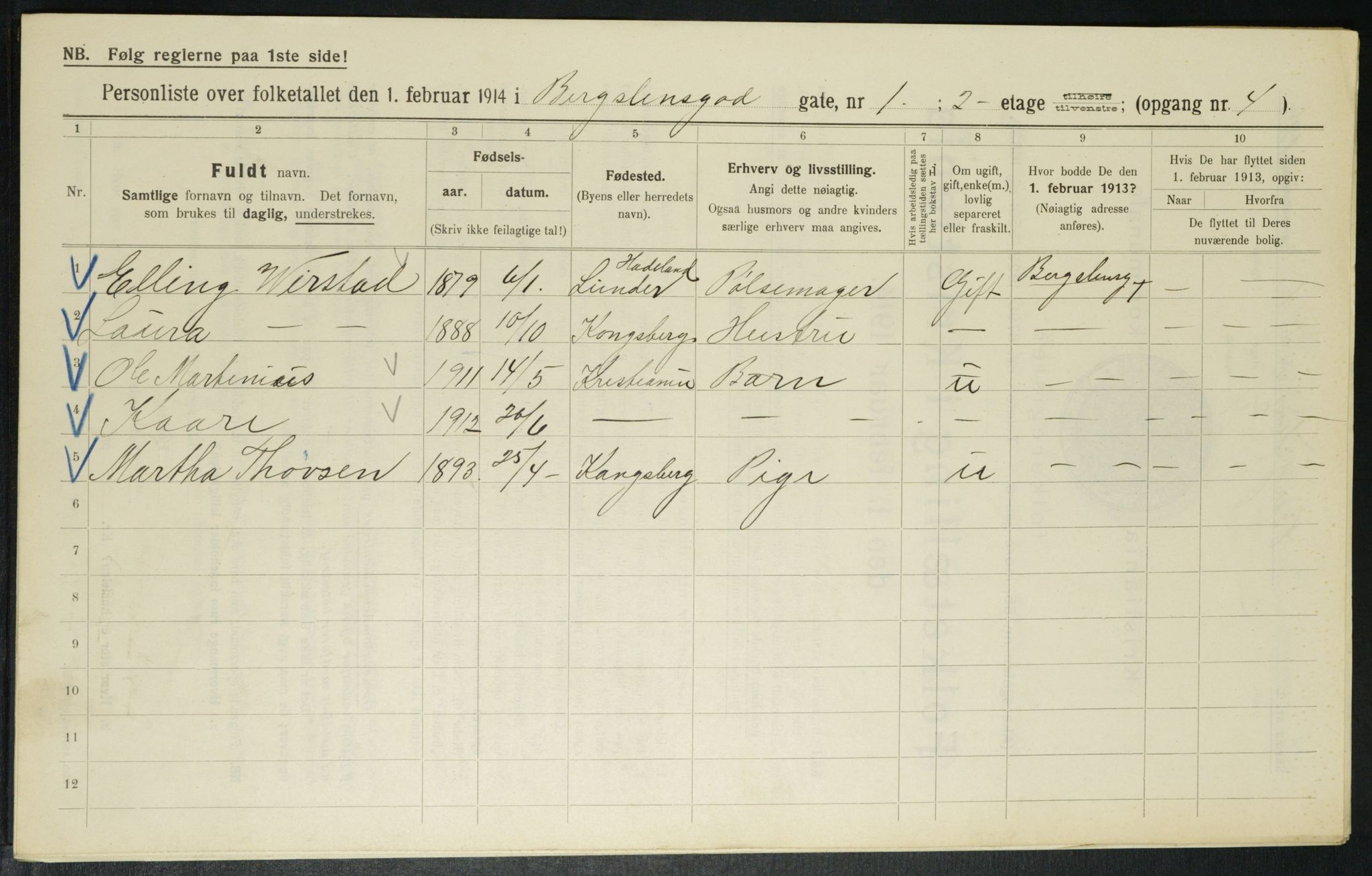 OBA, Kommunal folketelling 1.2.1914 for Kristiania, 1914, s. 4028