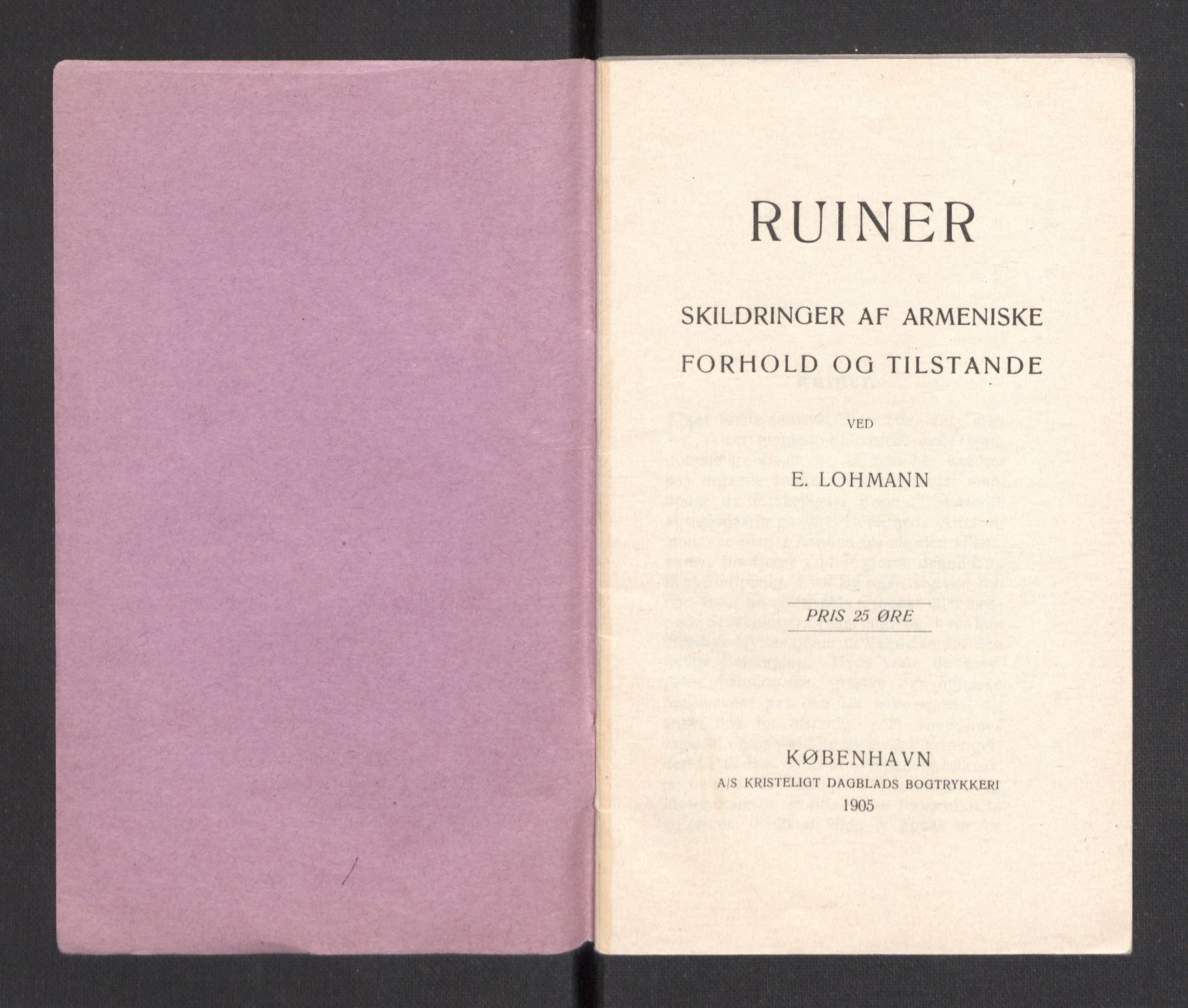 Kvinnelige Misjonsarbeidere, AV/RA-PA-0699/F/Fj/L0032/0002: Diverse /  Mindre  småskrifter, trykksaker, om Armenia, 1896-1905
