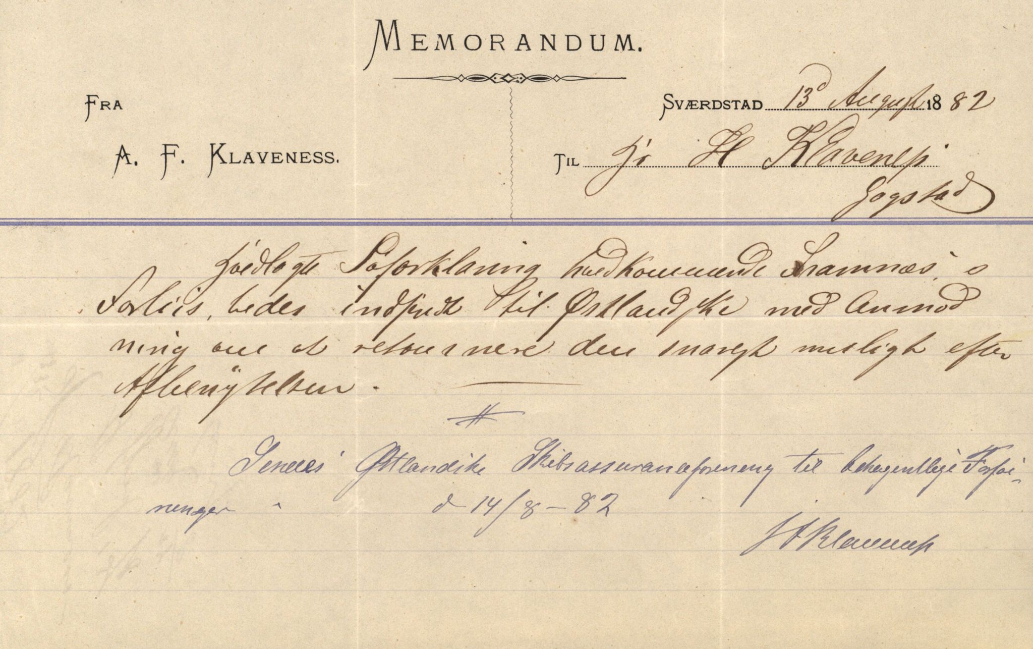 Pa 63 - Østlandske skibsassuranceforening, VEMU/A-1079/G/Ga/L0014/0010: Havaridokumenter / Solveig, Spes & Fides, Framnes, Fosna, 1882, s. 11