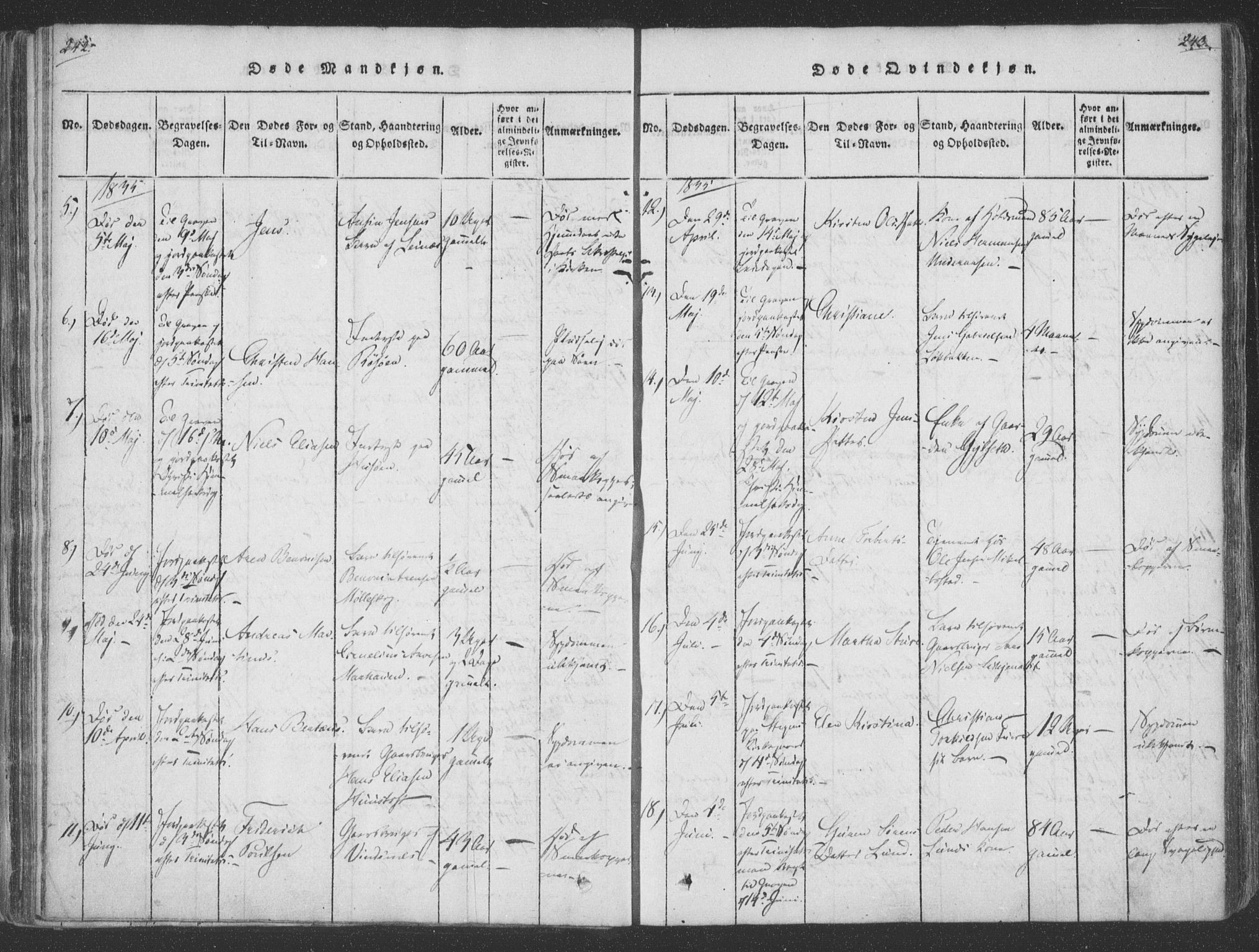 Ministerialprotokoller, klokkerbøker og fødselsregistre - Nordland, AV/SAT-A-1459/855/L0798: Ministerialbok nr. 855A06, 1821-1835, s. 242-243