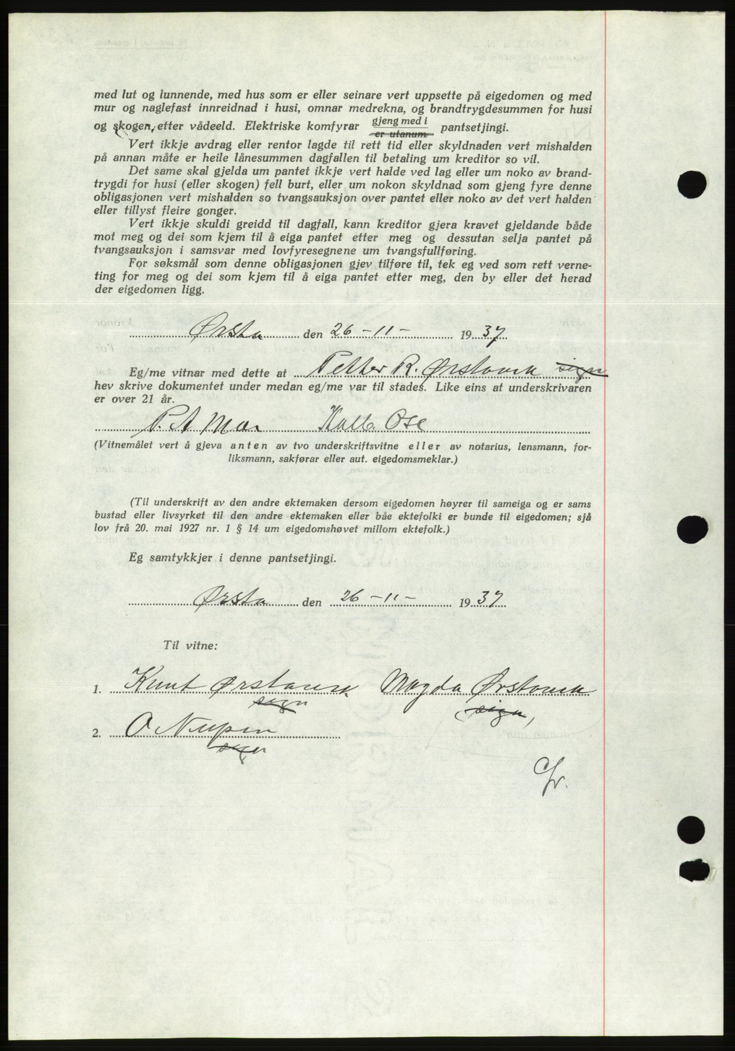 Søre Sunnmøre sorenskriveri, AV/SAT-A-4122/1/2/2C/L0064: Pantebok nr. 58, 1937-1938, Dagboknr: 1859/1937