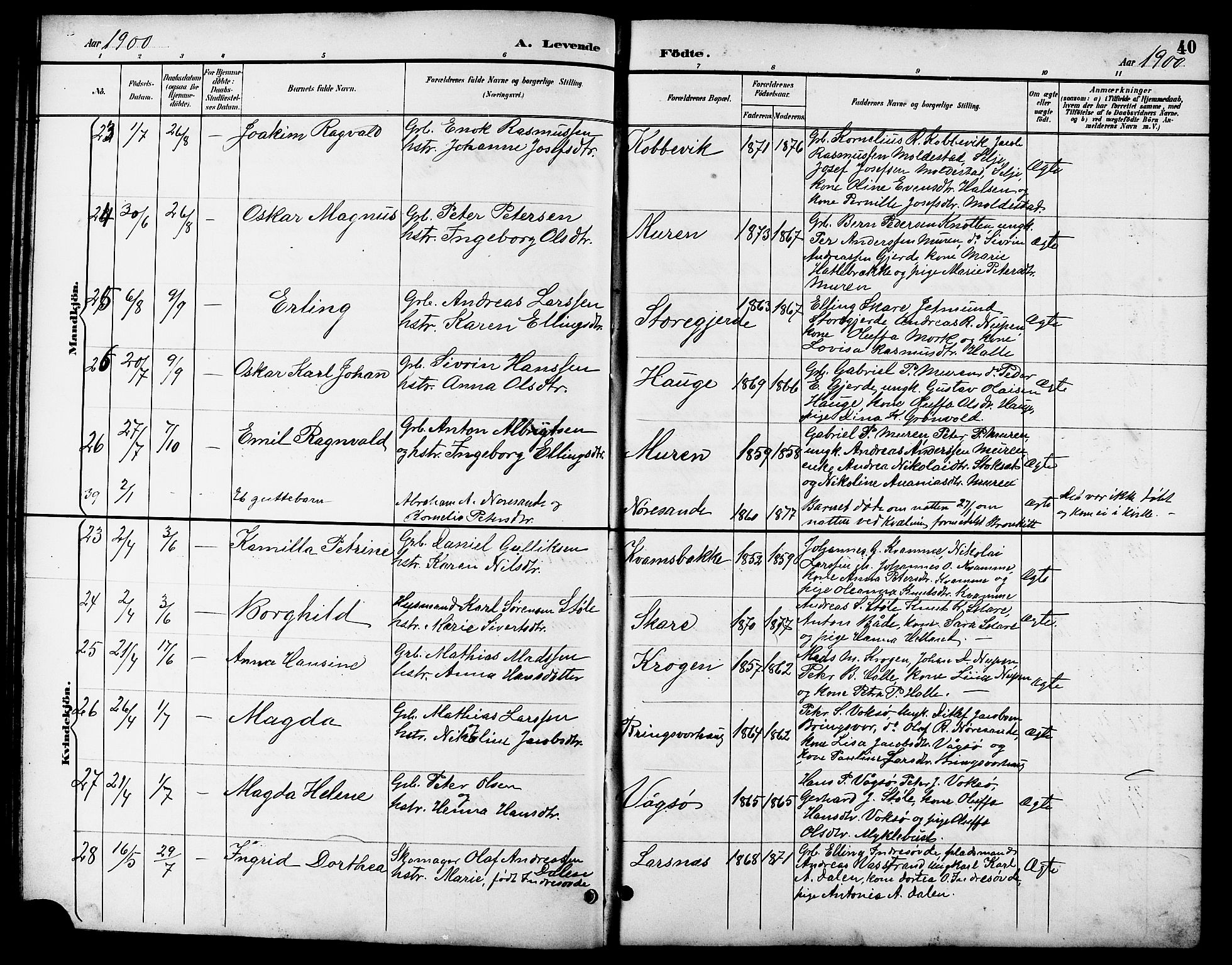 Ministerialprotokoller, klokkerbøker og fødselsregistre - Møre og Romsdal, AV/SAT-A-1454/503/L0049: Klokkerbok nr. 503C04, 1894-1915, s. 40