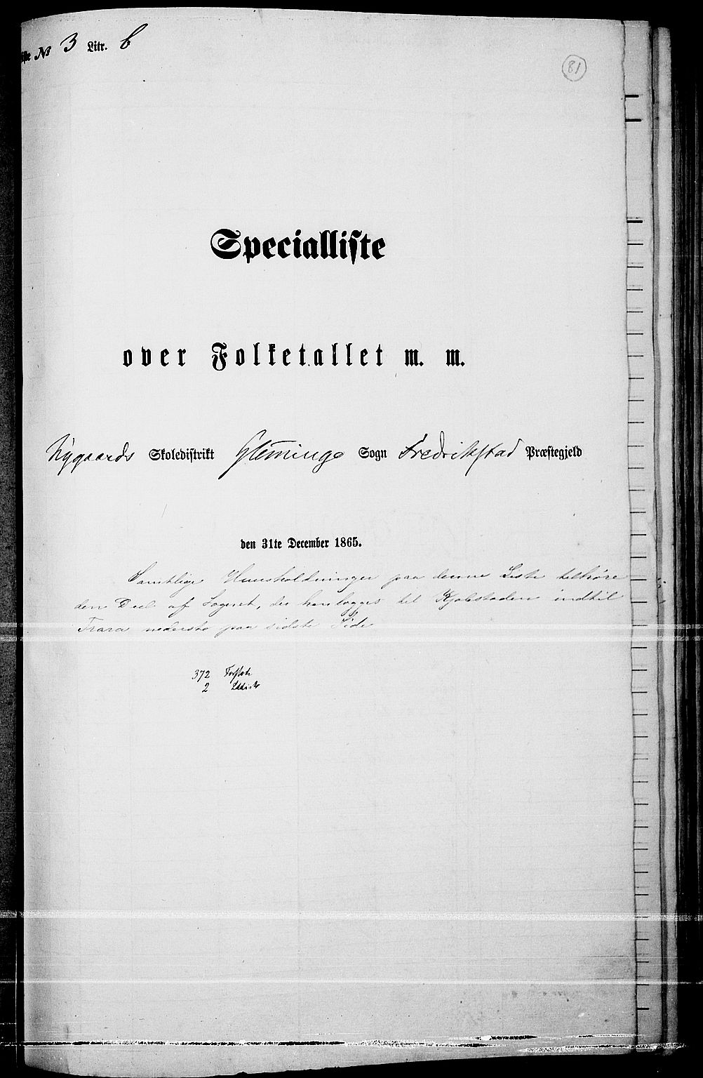 RA, Folketelling 1865 for 0132L Fredrikstad prestegjeld, Glemmen sokn, 1865, s. 77