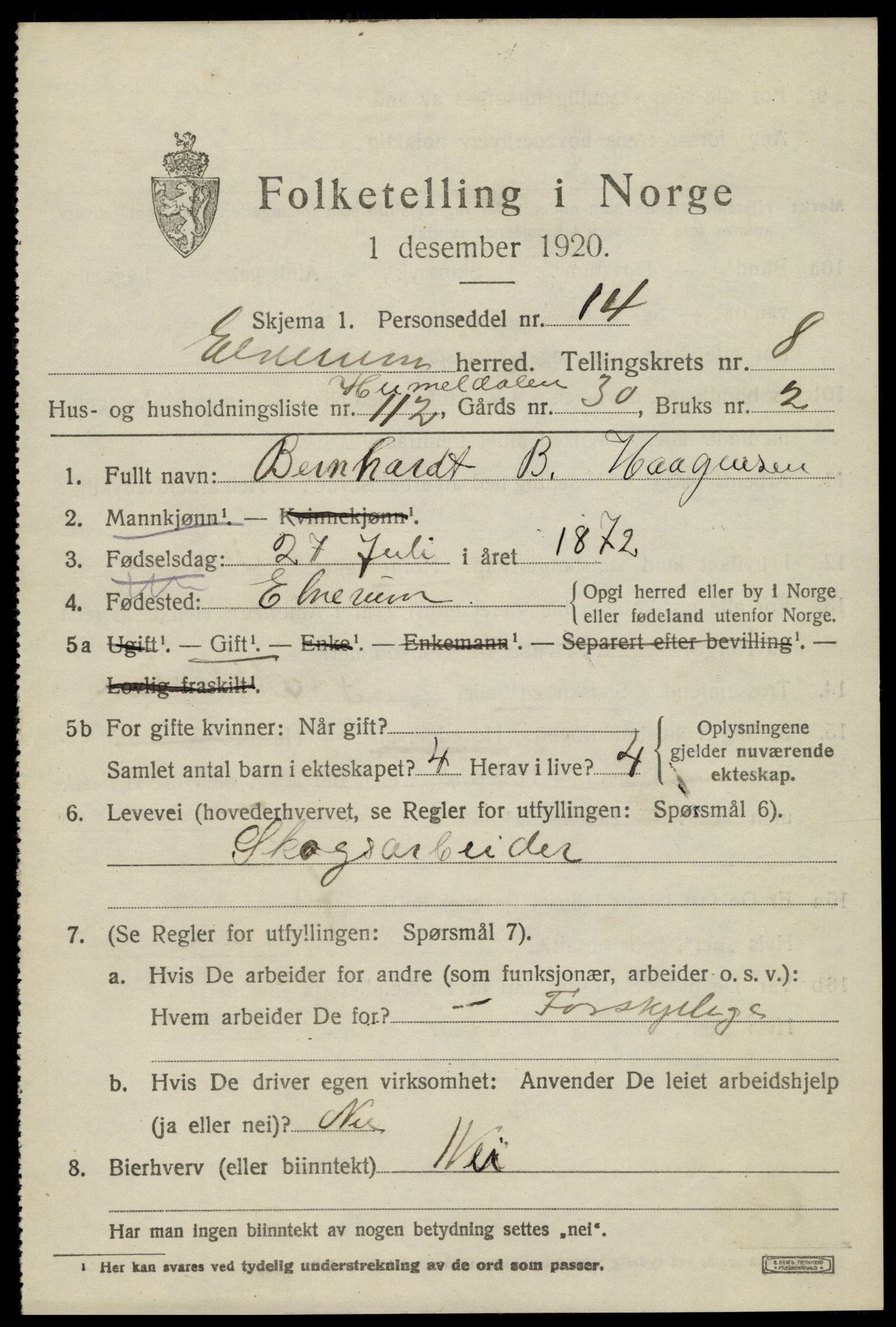 SAH, Folketelling 1920 for 0427 Elverum herred, 1920, s. 15158